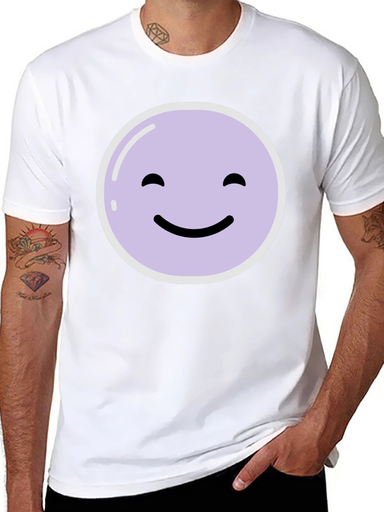 Smiley Face Graphic Tee - Casual Comfort