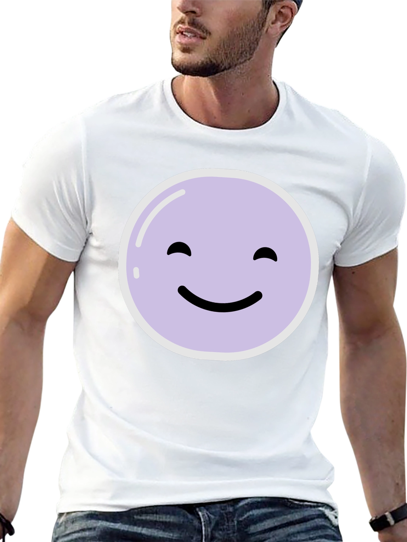 Smiley Face Graphic Tee - Casual Comfort