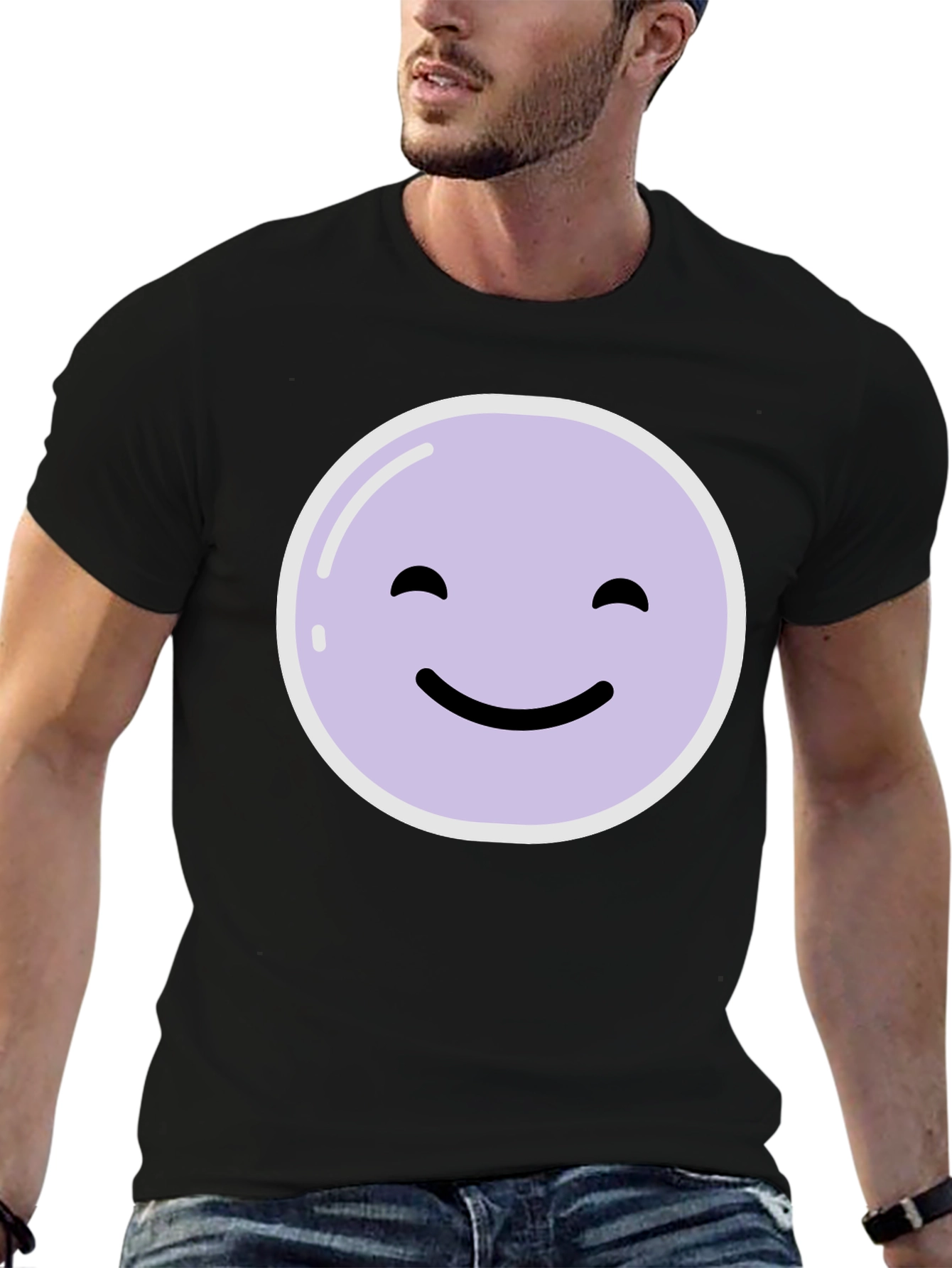 Smiley Face Graphic Tee - Casual Comfort