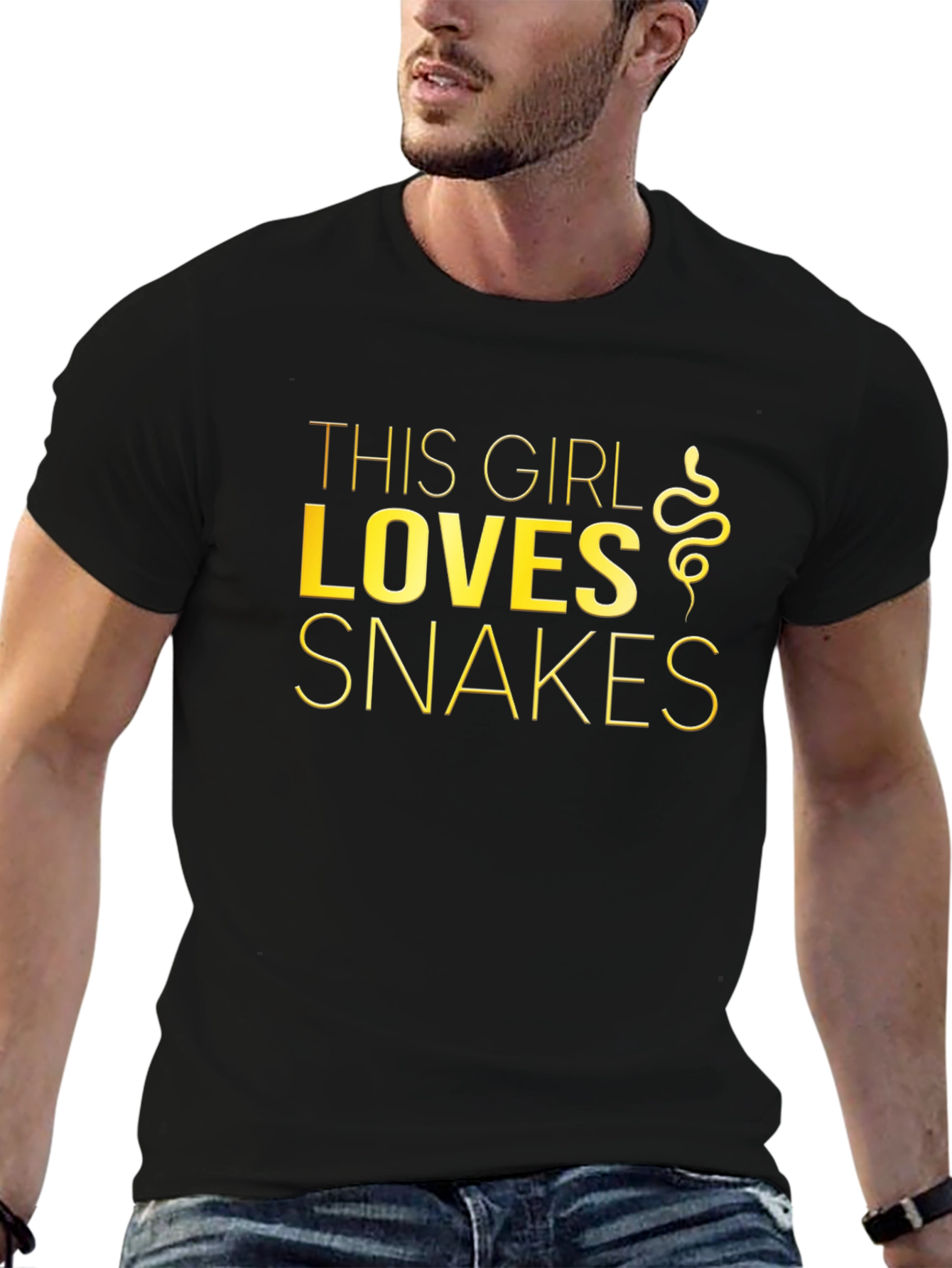 This Girl Loves Snakes T-Shirt - Black