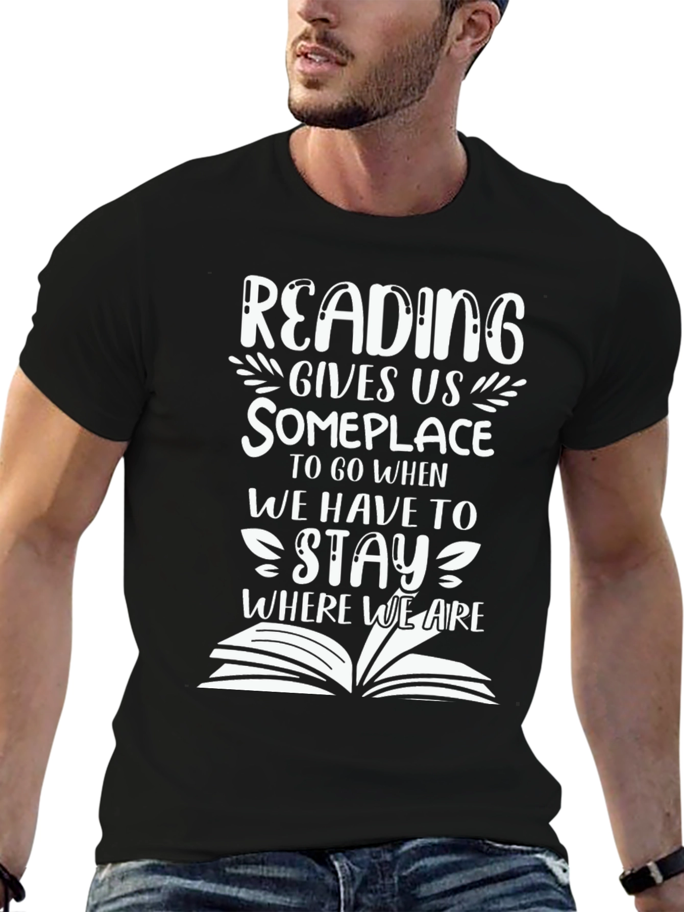 Reading Gives Us Someplace Black T-Shirt