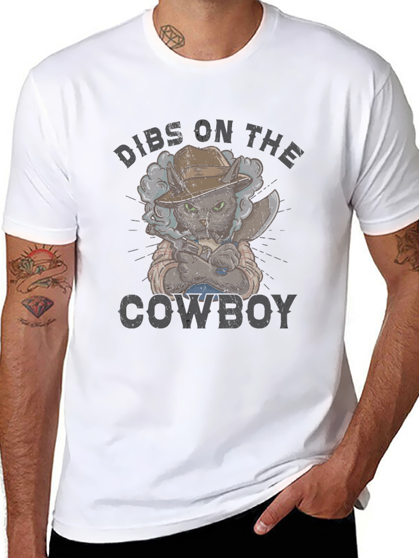 Dibs on the Cowboy Cat Graphic T-Shirt