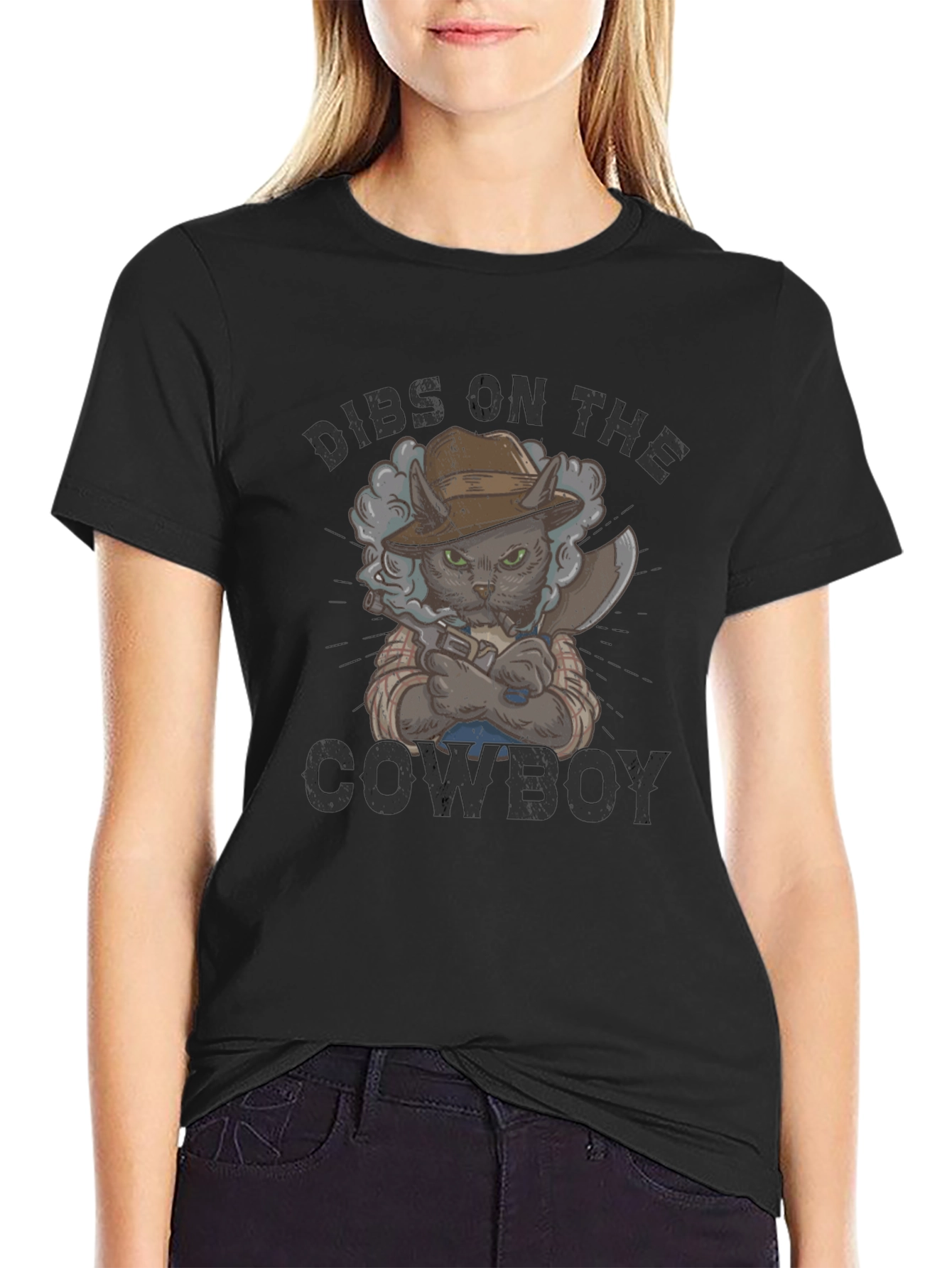 Dibs on the Cowboy Cat Graphic T-Shirt