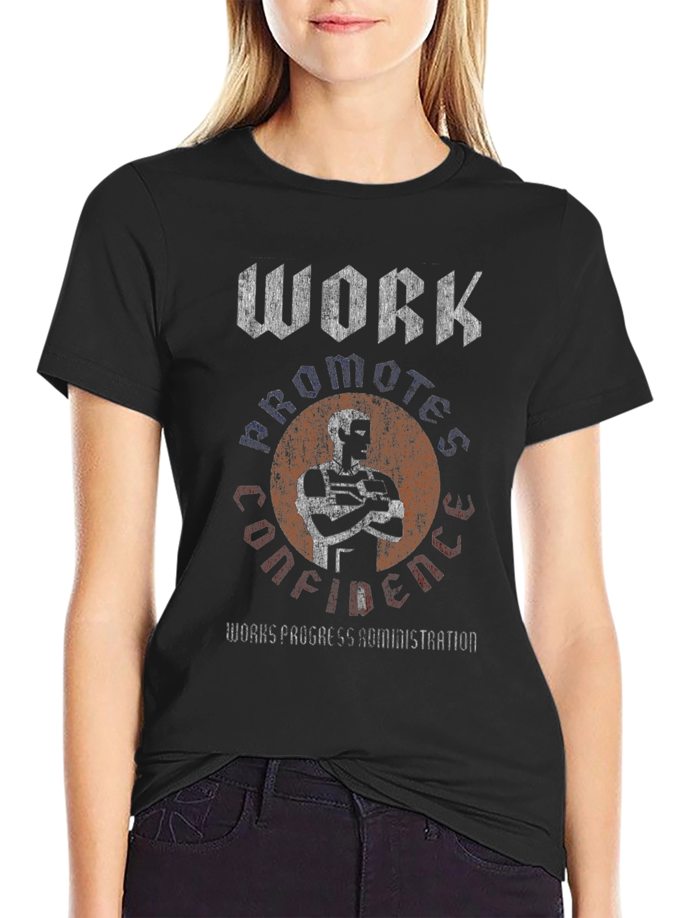 Work Promotes Confidence Tee - WPA Inspired