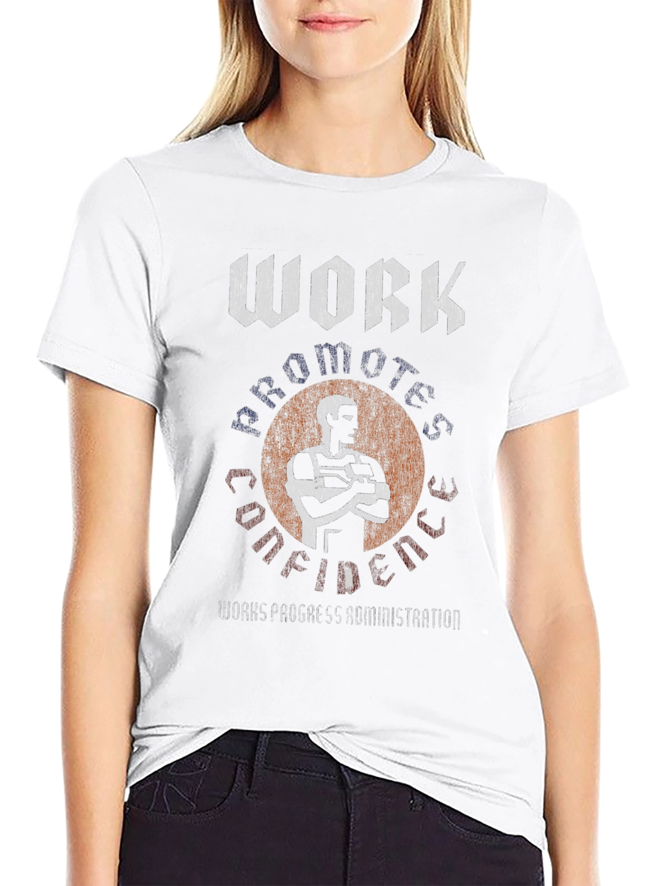 Work Promotes Confidence Tee - WPA Inspired