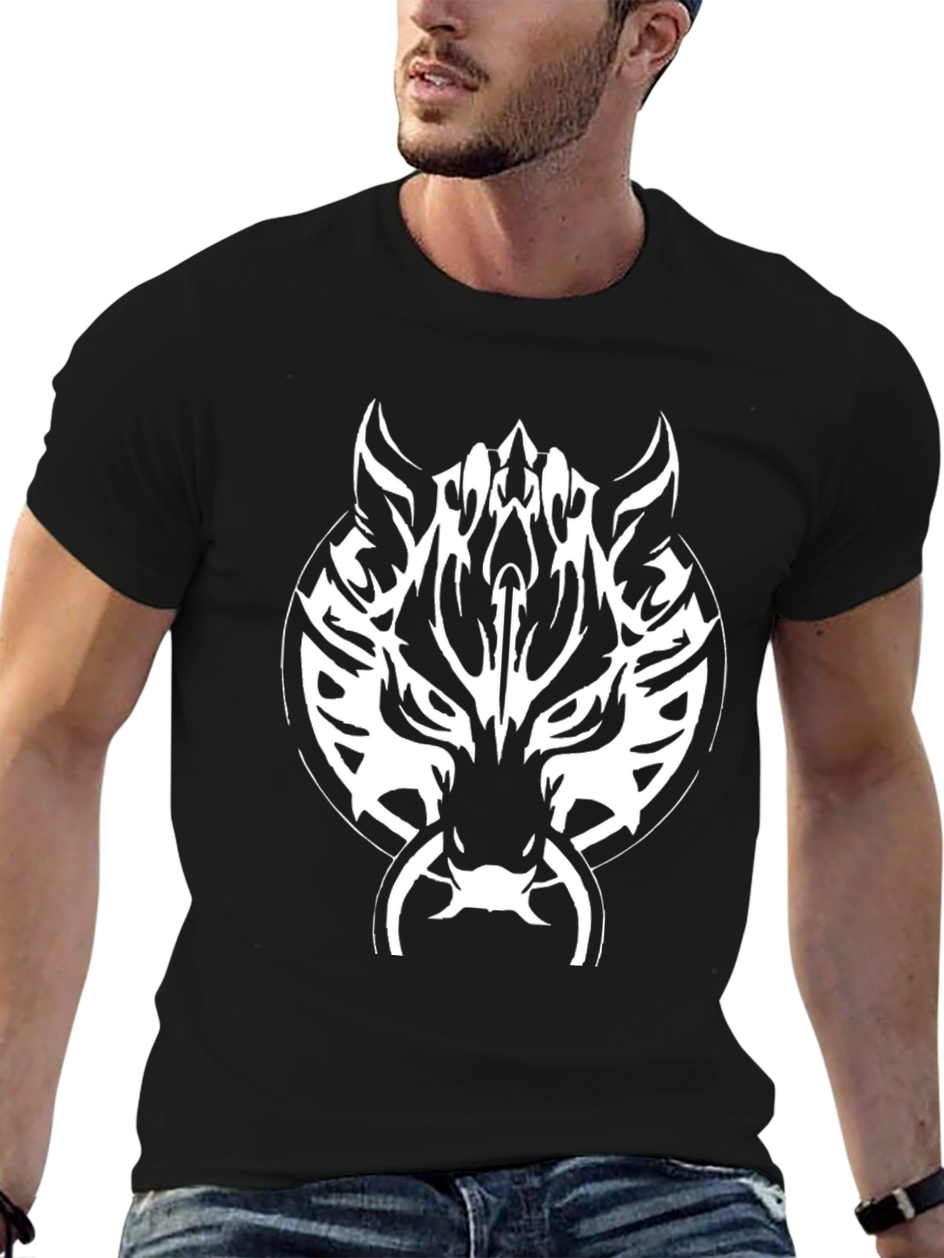 Wolf Head Graphic Black T-Shirt