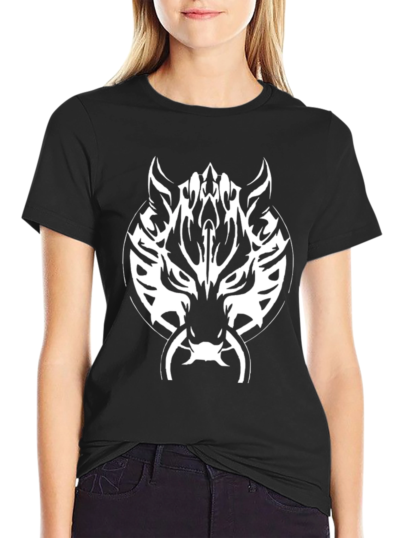 Wolf Head Graphic Black T-Shirt