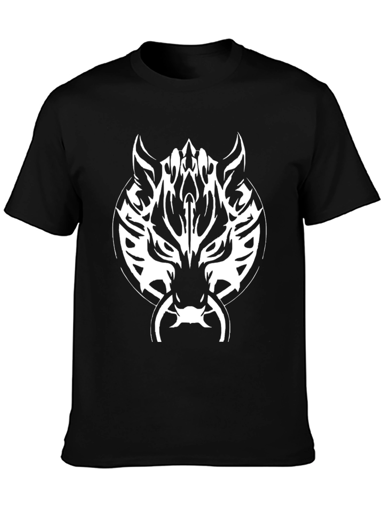 Wolf Head Graphic Black T-Shirt