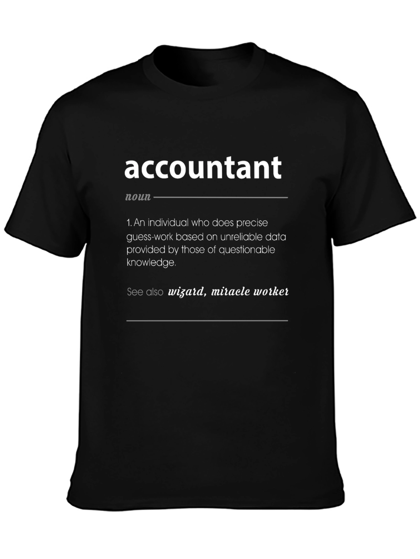 Accountant Definition T-Shirt - Novelty Job Humor Tee