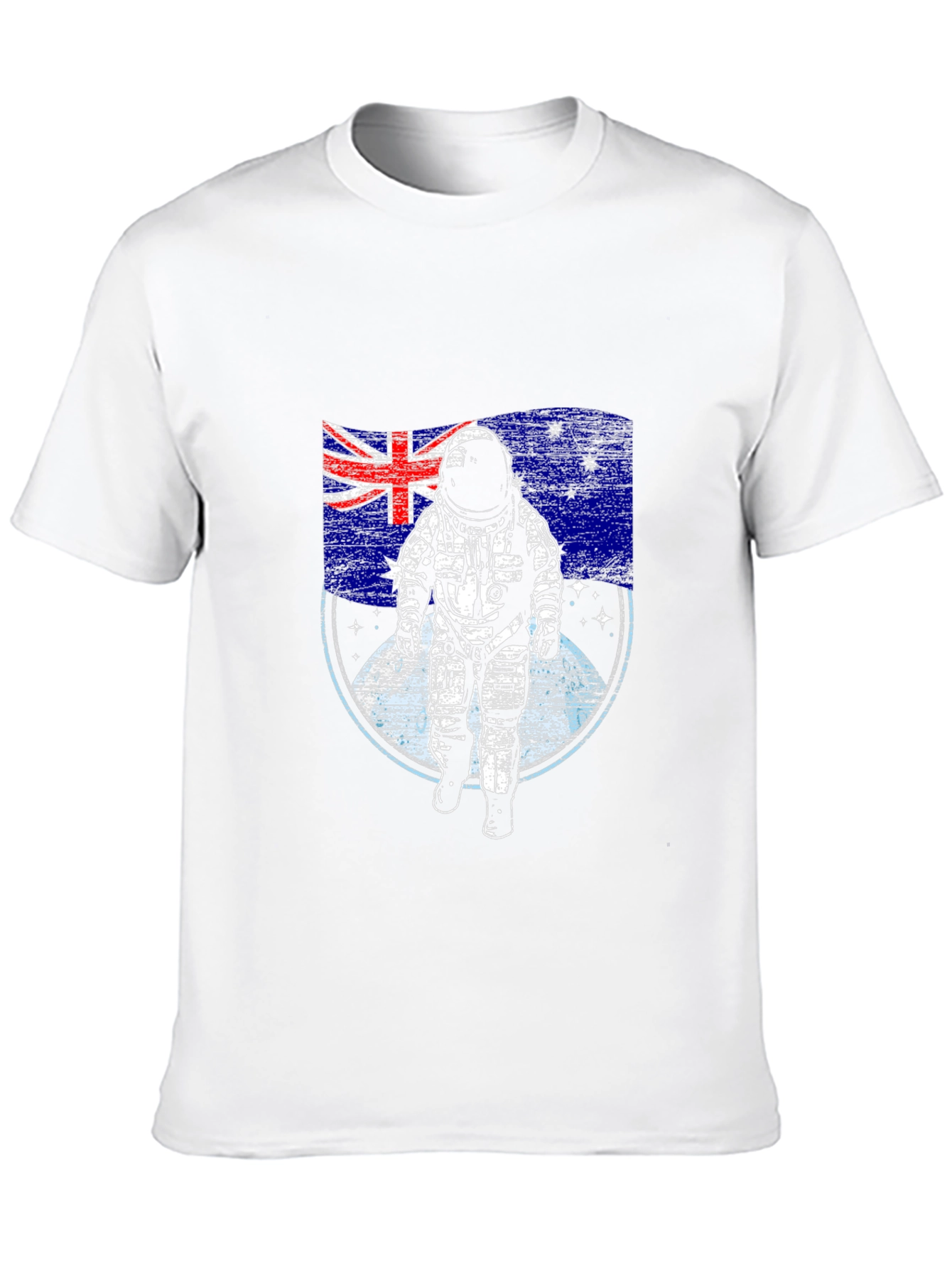 Astronaut Australian Flag Black T-Shirt