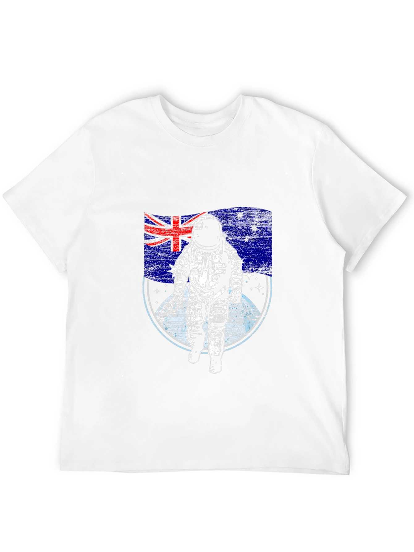 Astronaut Australian Flag Black T-Shirt