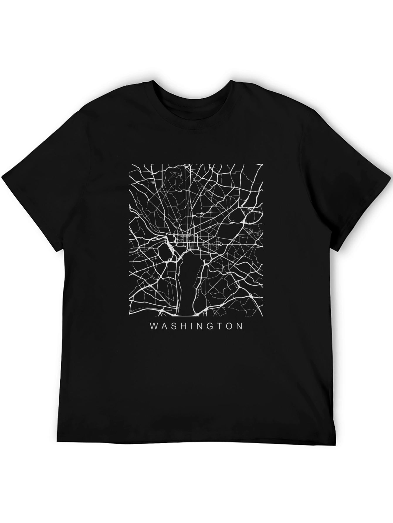 Washington D.C. Map Graphic T-Shirt - Black