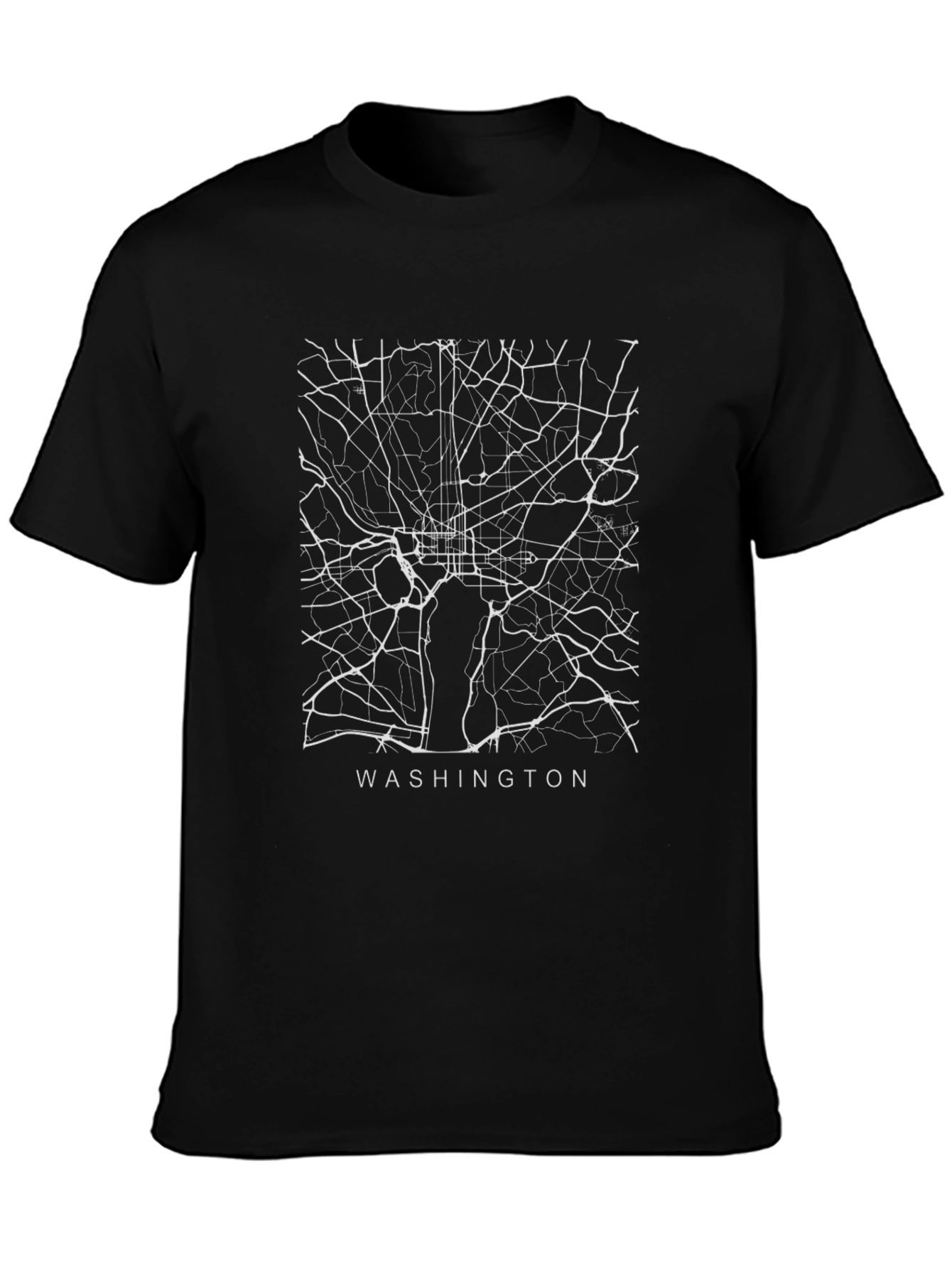 Washington D.C. Map Graphic T-Shirt - Black