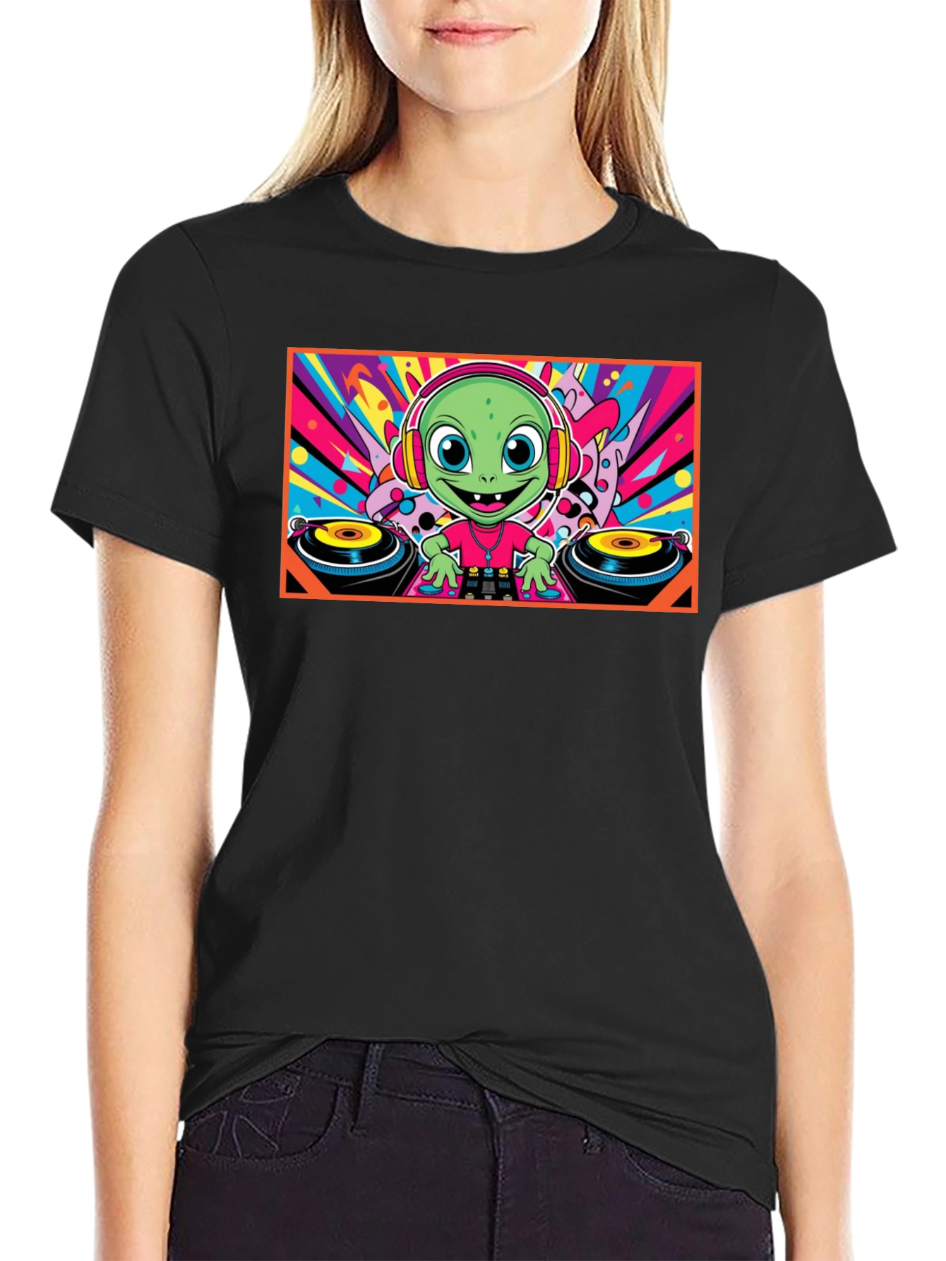 DJ Alien Graphic Tee - Funky Music Lover T-Shirt