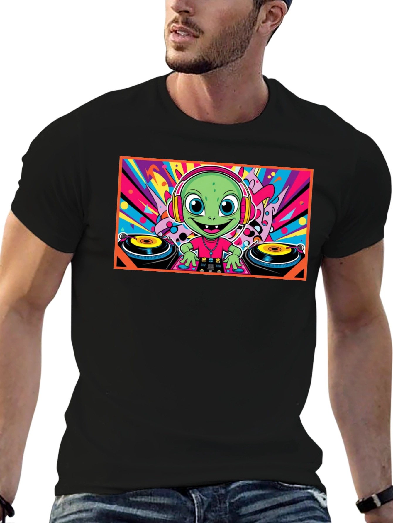 DJ Alien Graphic Tee - Funky Music Lover T-Shirt