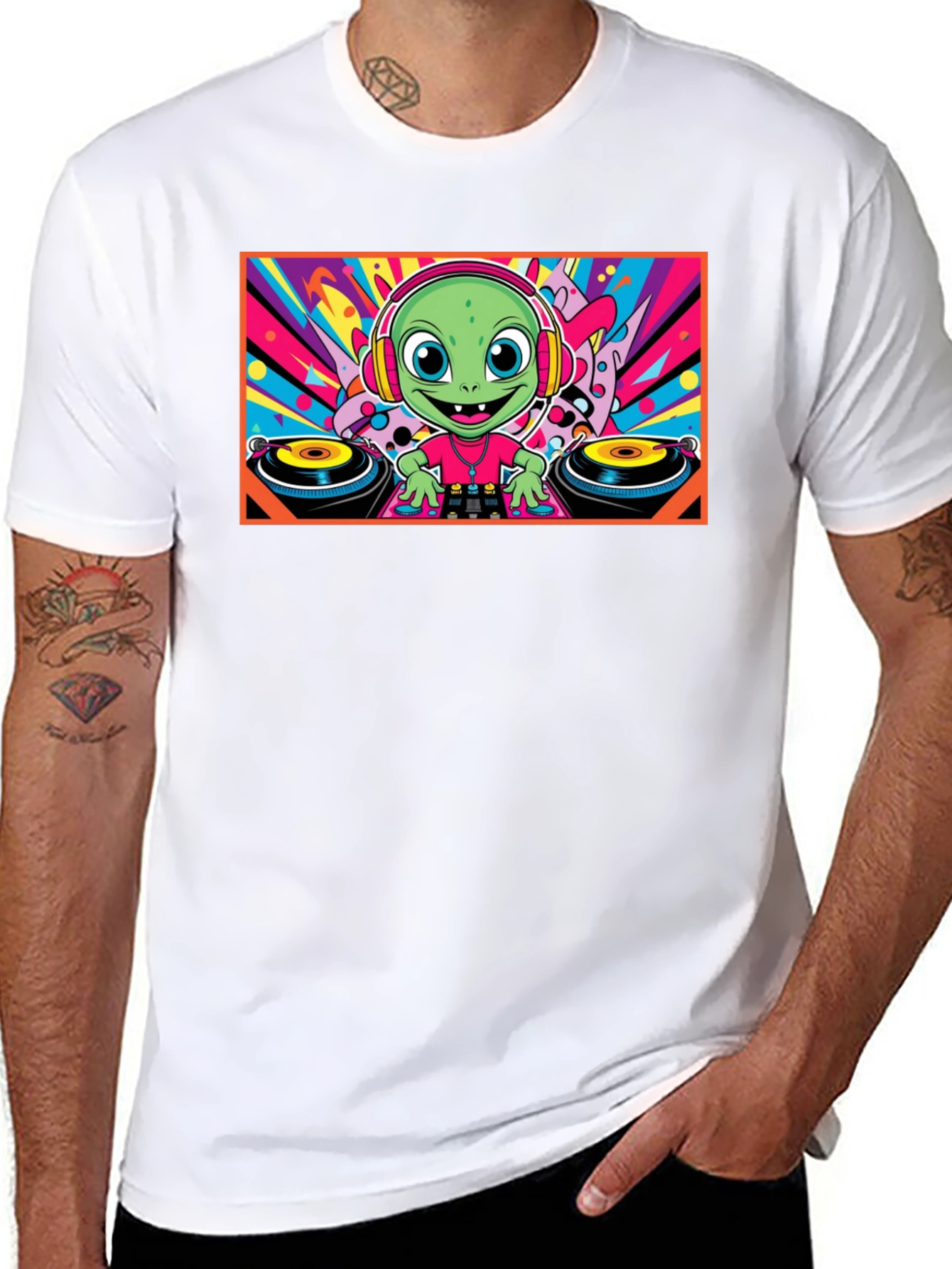 DJ Alien Graphic Tee - Funky Music Lover T-Shirt
