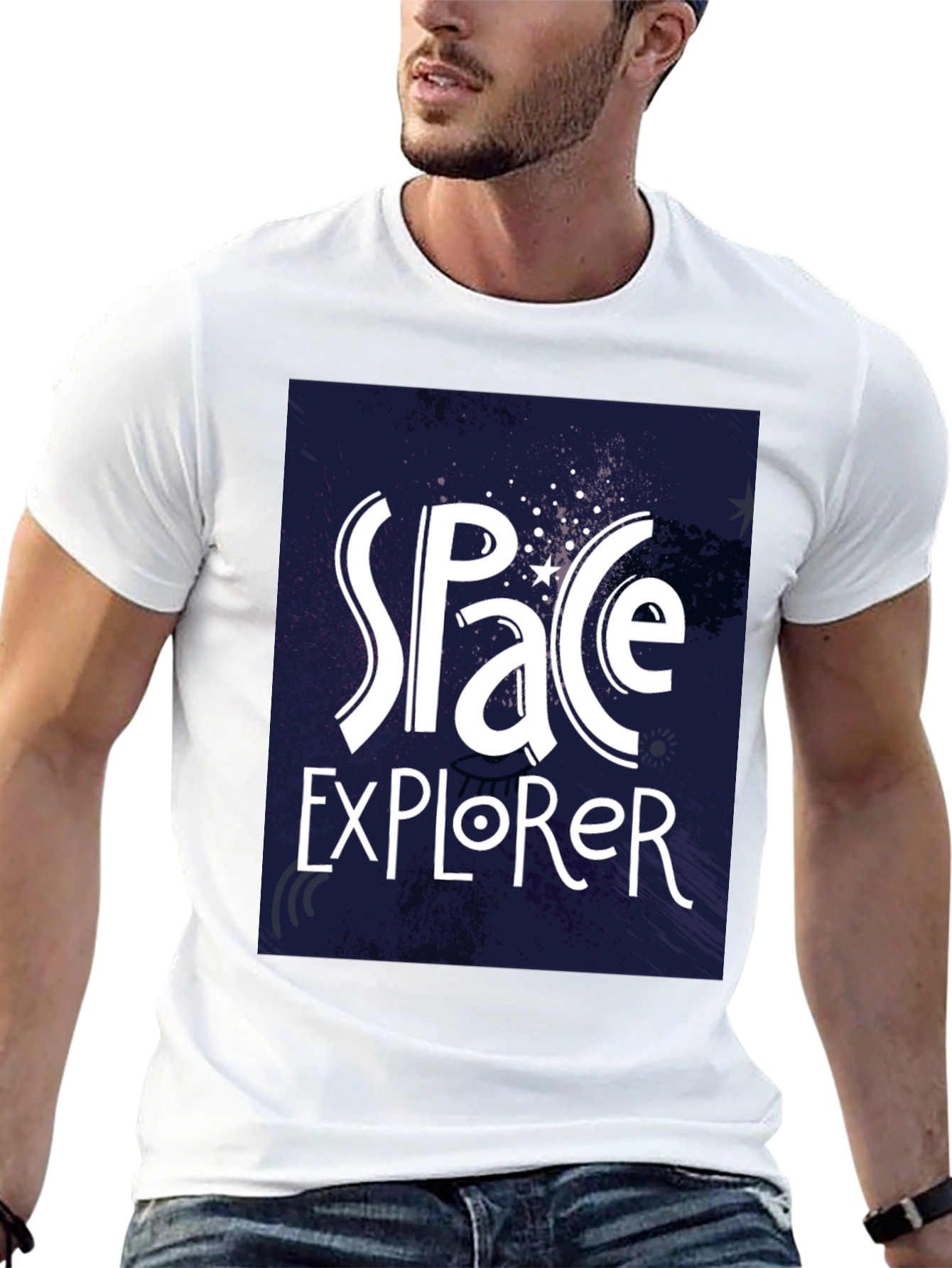 Space Explorer T-Shirt - Galaxy Design Black Tee