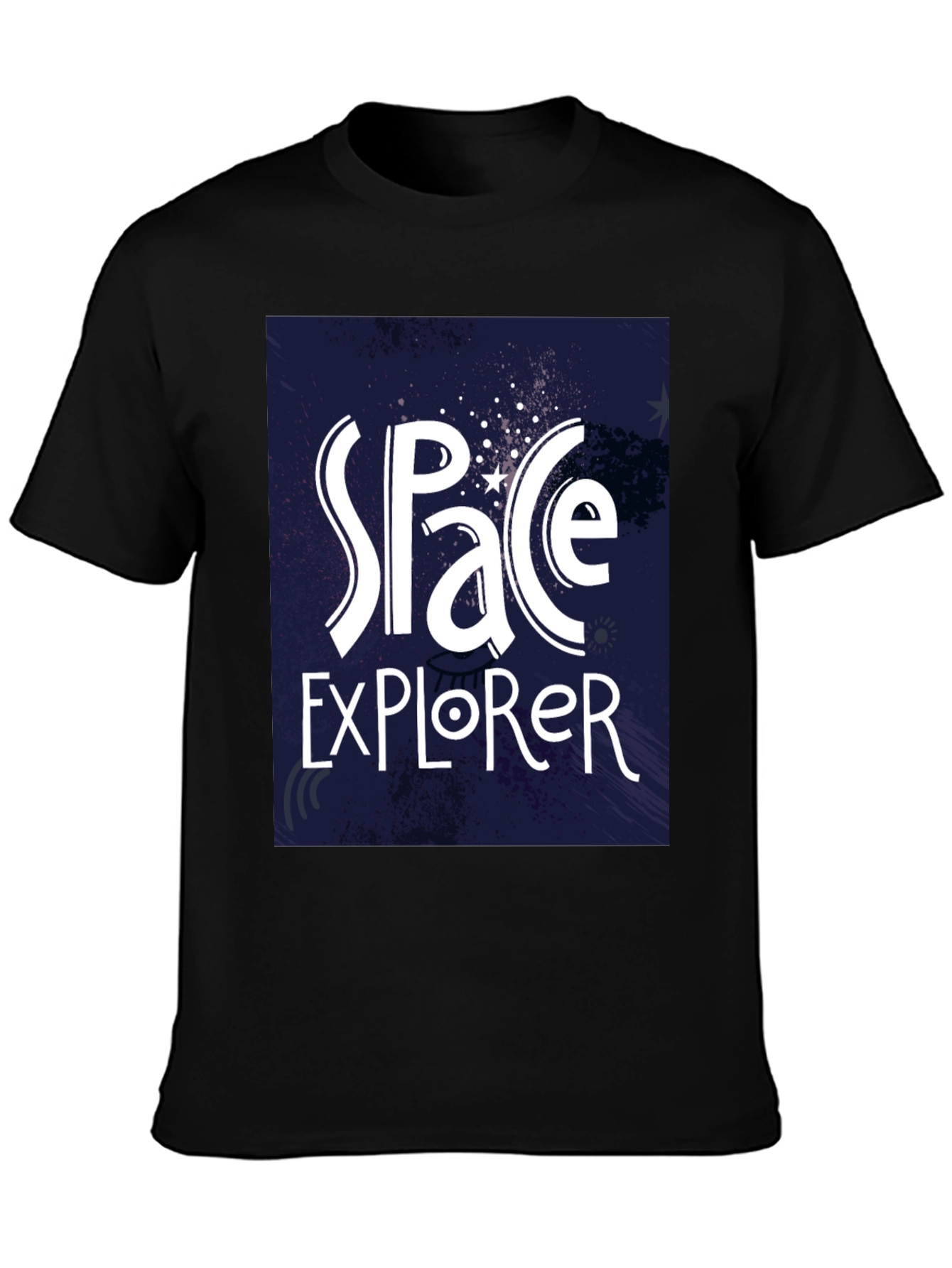 Space Explorer T-Shirt - Galaxy Design Black Tee