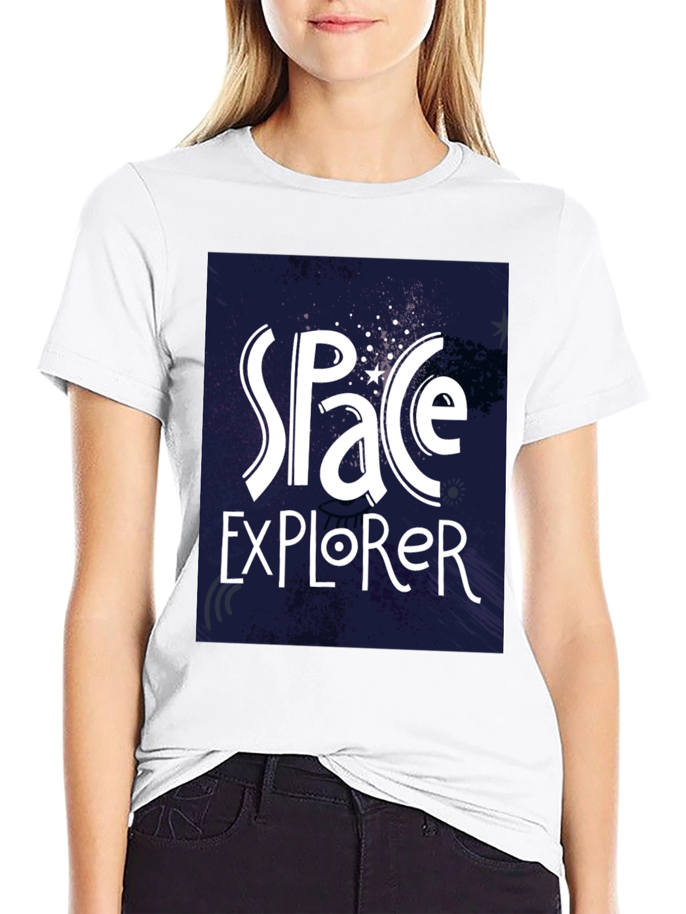 Space Explorer T-Shirt - Galaxy Design Black Tee