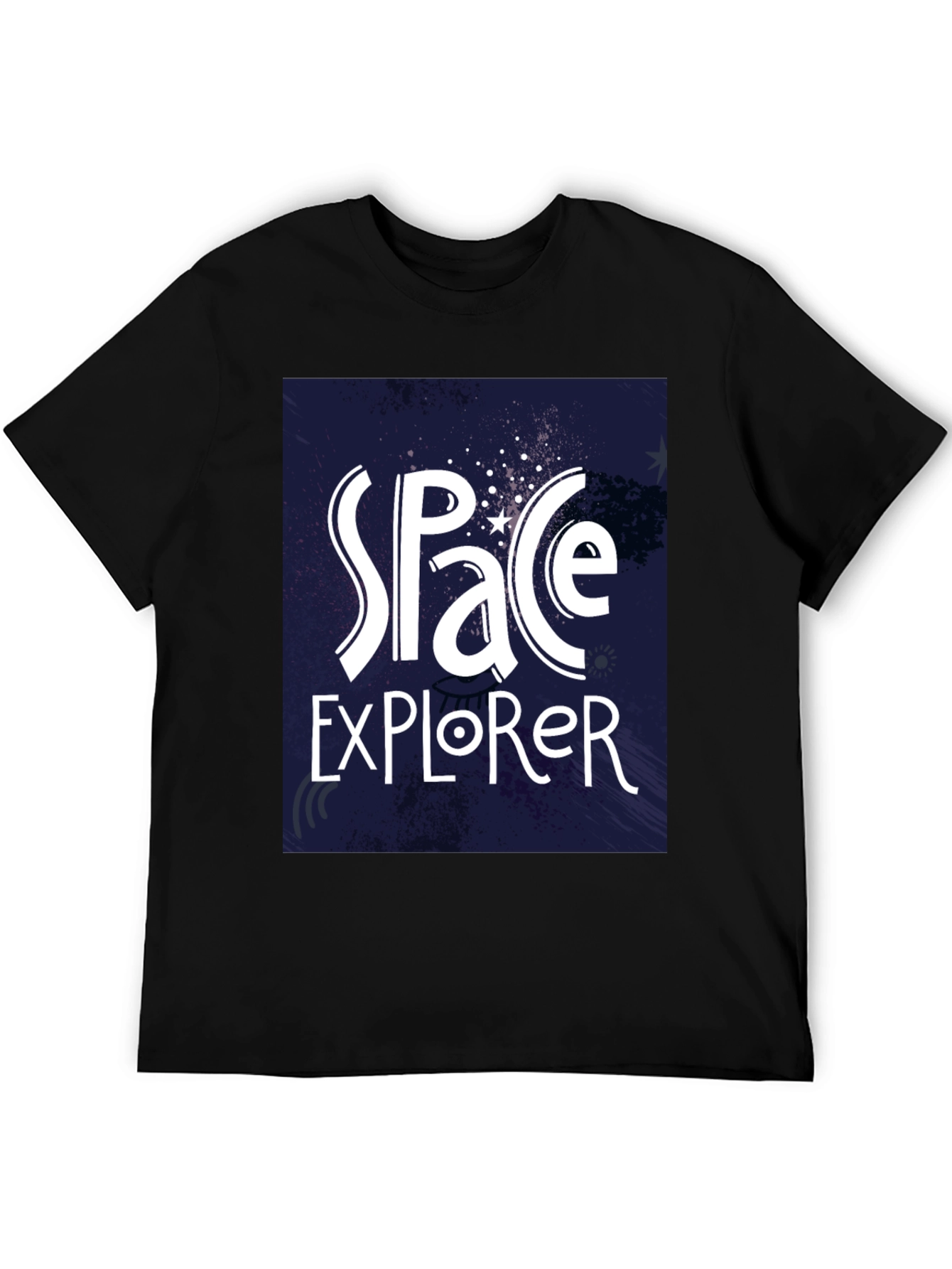 Space Explorer T-Shirt - Galaxy Design Black Tee
