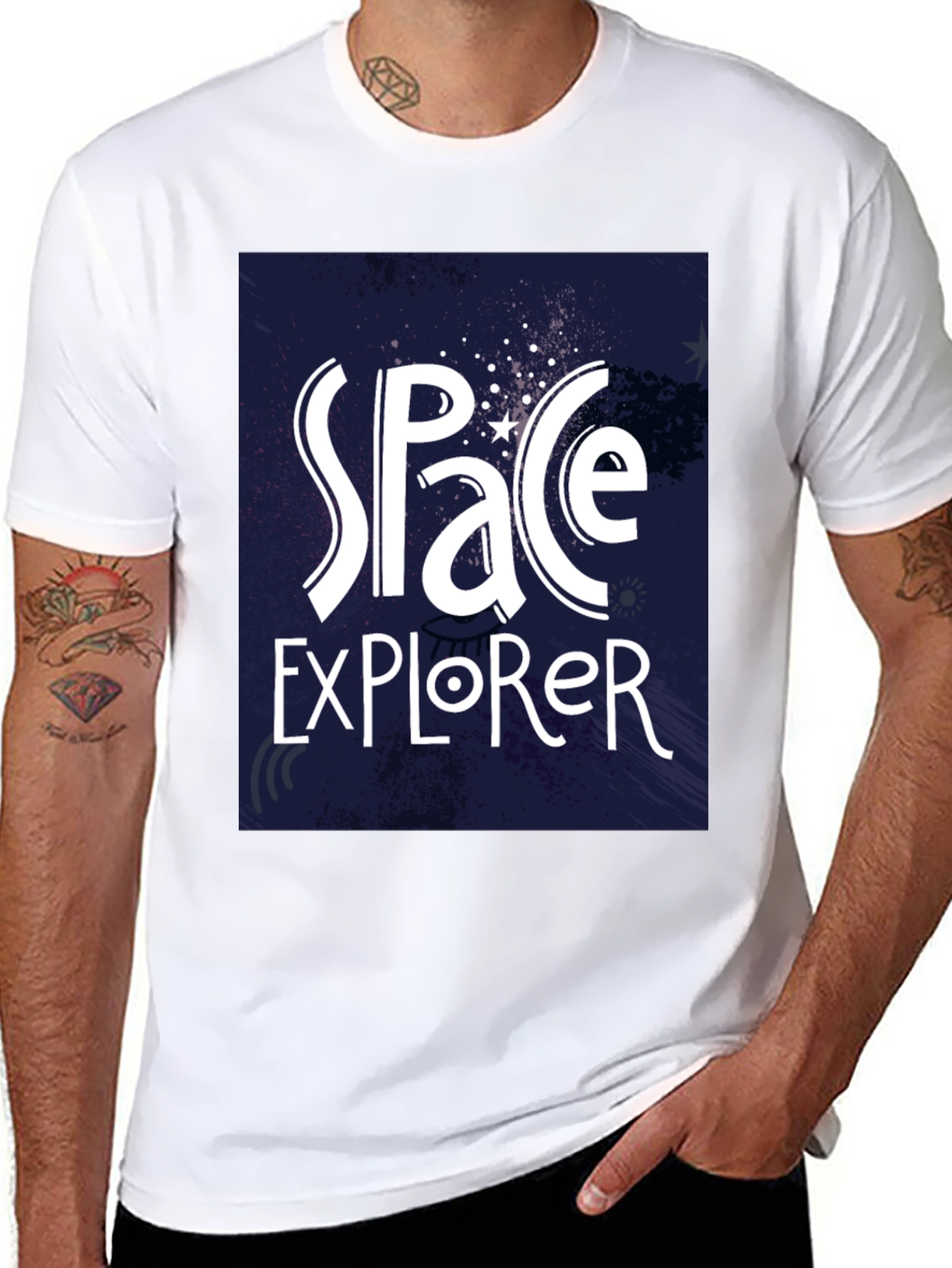 Space Explorer T-Shirt - Galaxy Design Black Tee