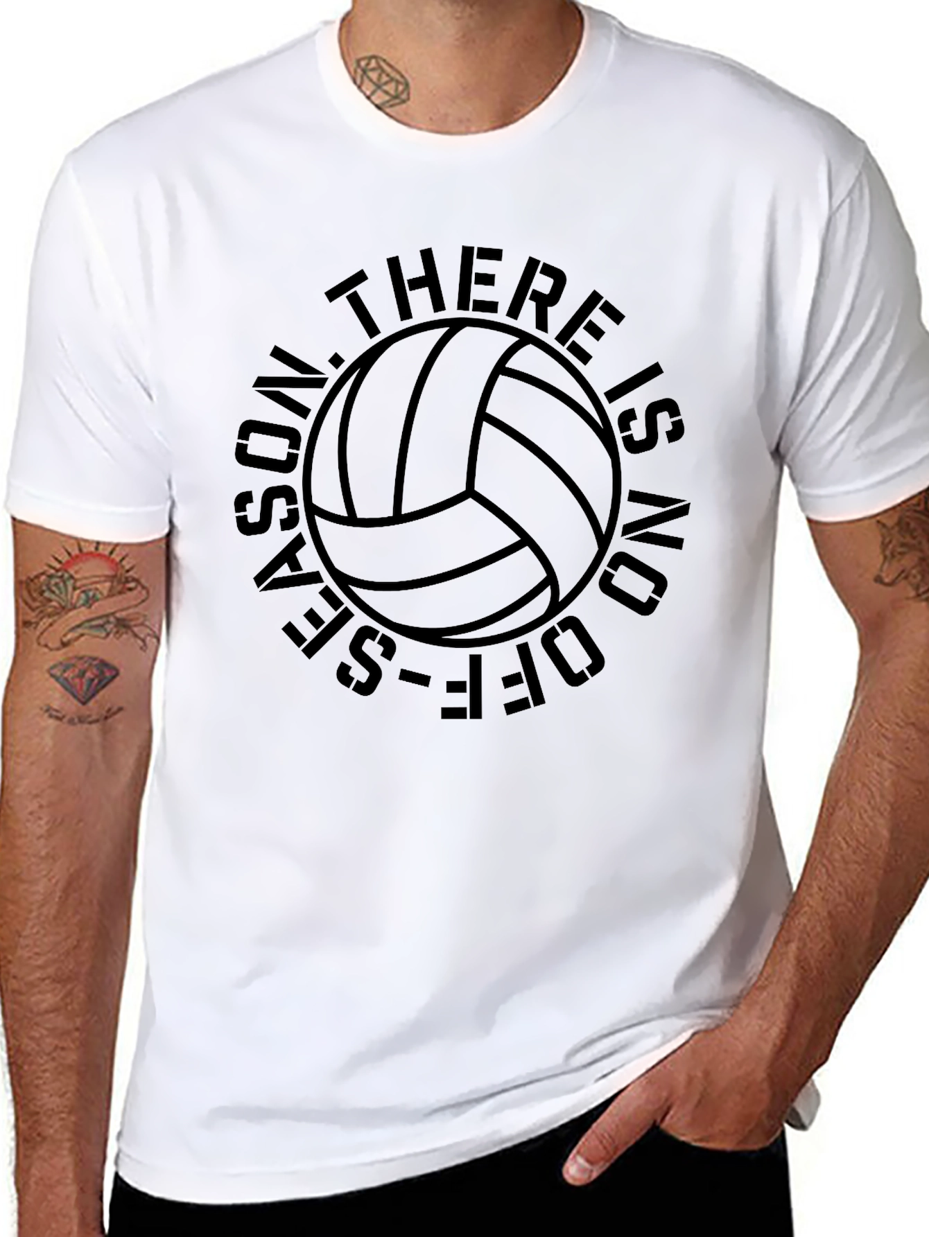 Volleyball All-Season Black Graphic Tee