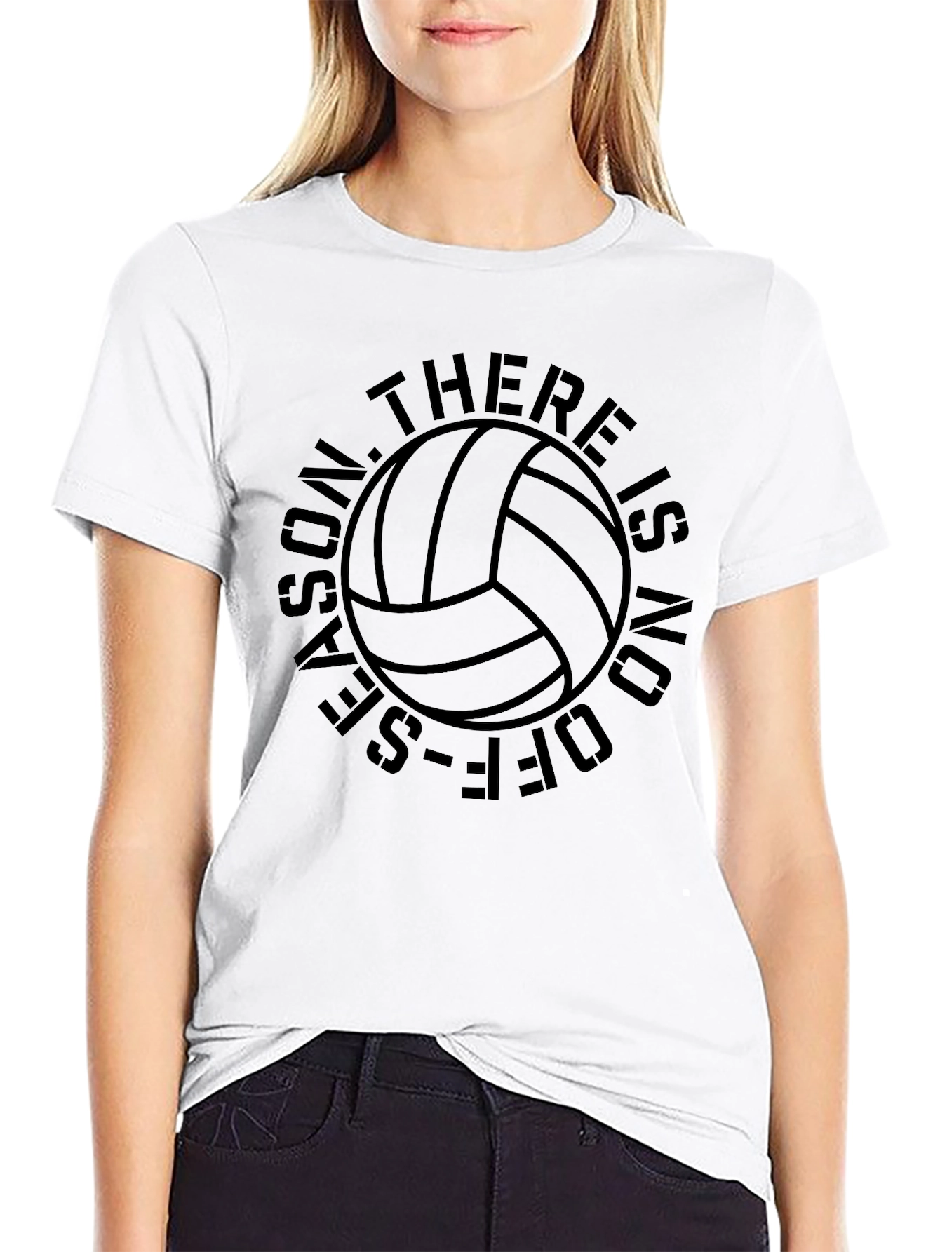 Volleyball All-Season Black Graphic Tee