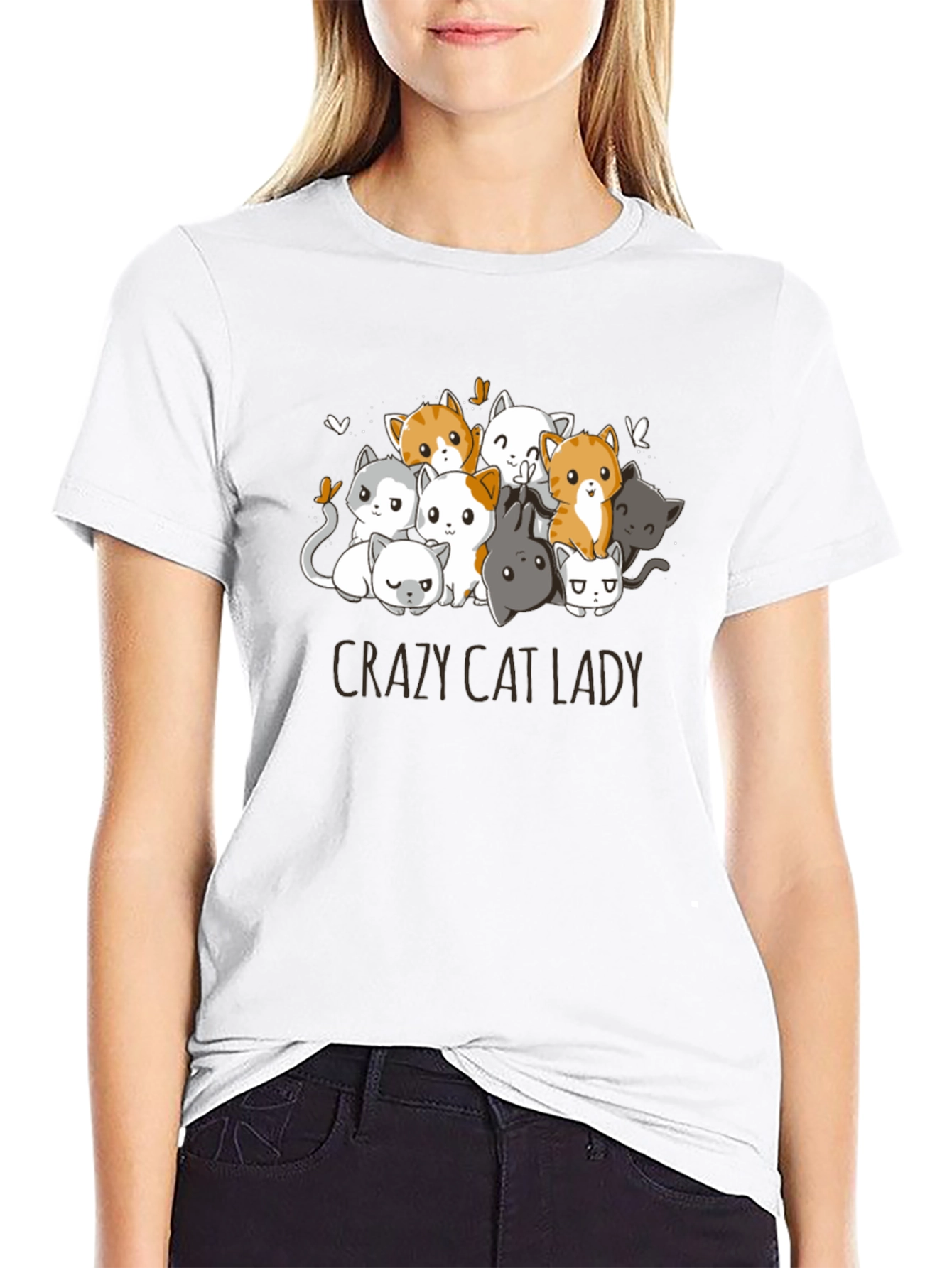 Crazy Cat Lady T-Shirt - Cute Kitten Design