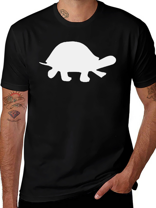 Turtle Graphic Tee - Black Cotton T-Shirt