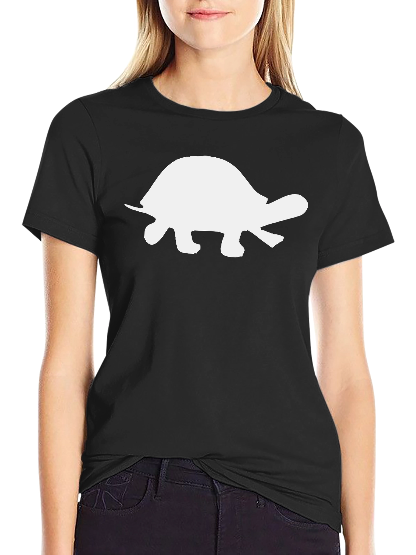Turtle Graphic Tee - Black Cotton T-Shirt
