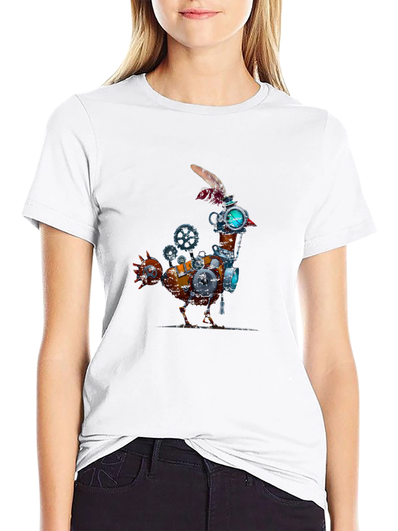 Steampunk Mechanical Chicken Graphic Tee