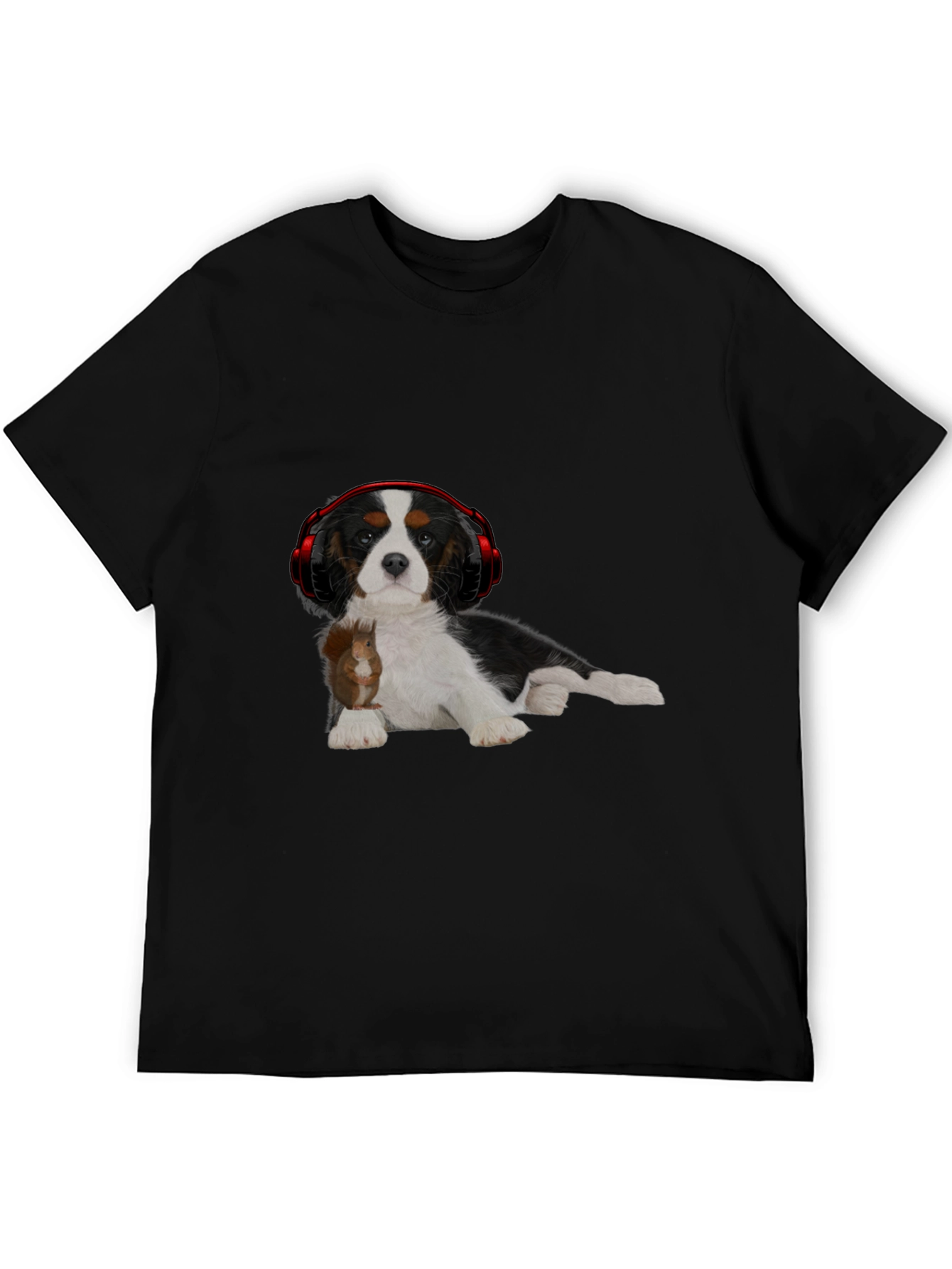 Dog with Squirrel and Headphones T-Shirt