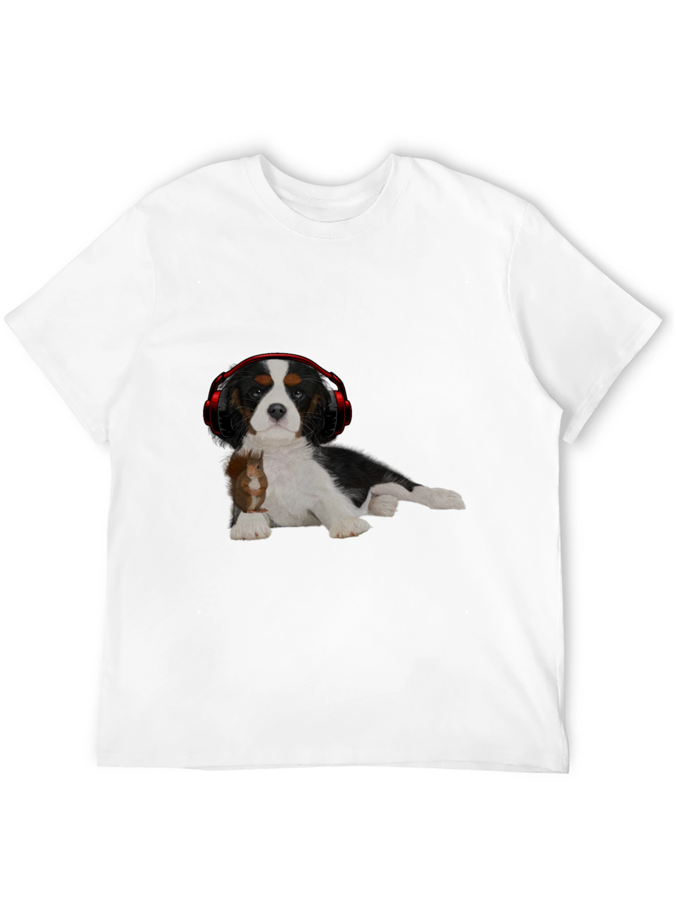 Dog with Squirrel and Headphones T-Shirt