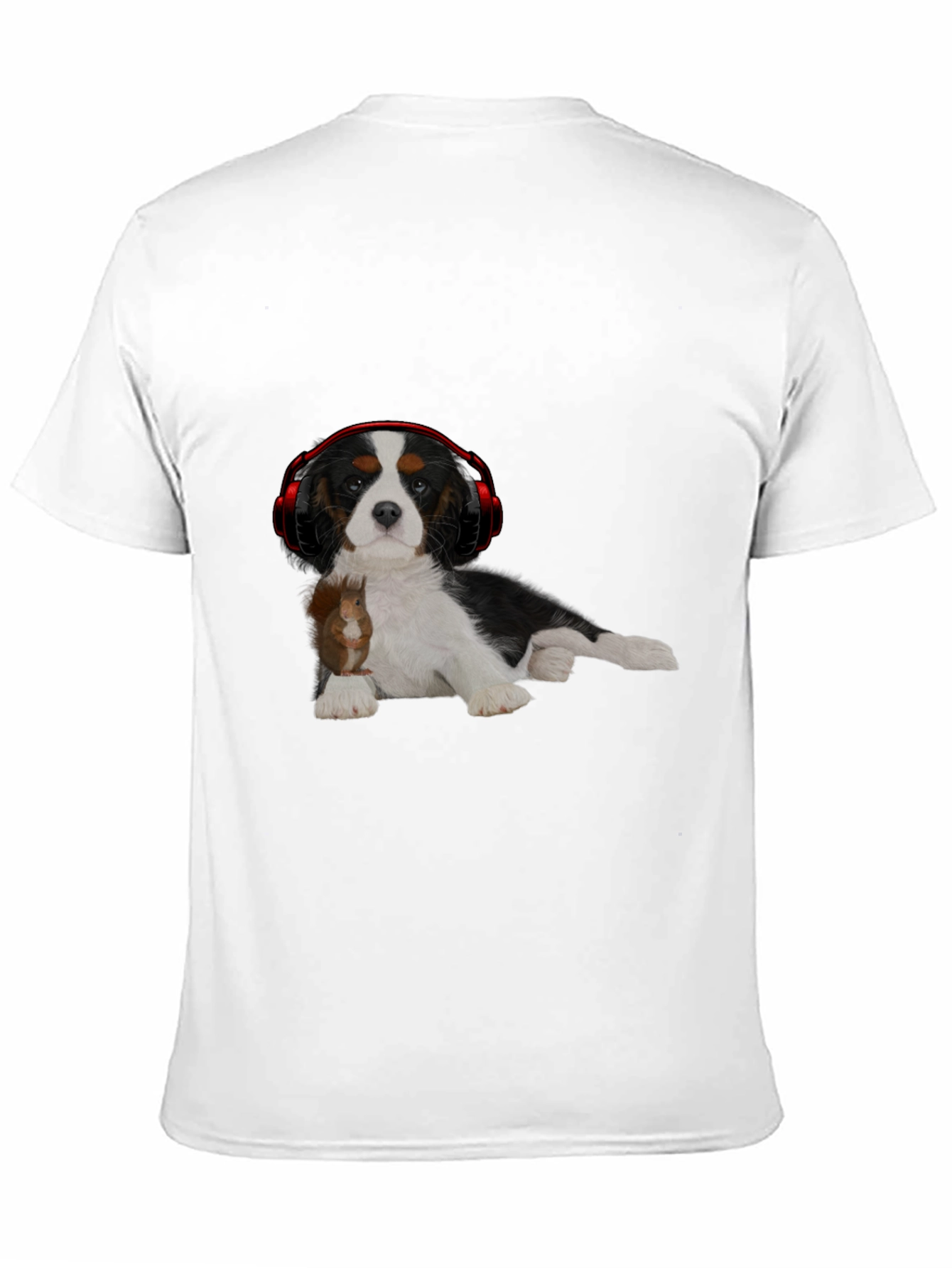 Dog with Squirrel and Headphones T-Shirt