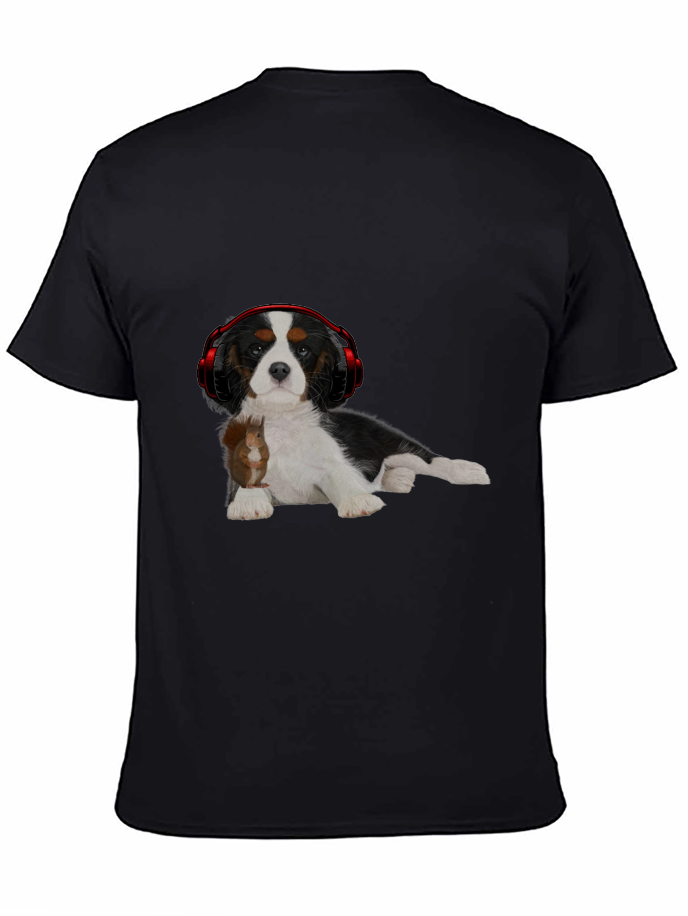 Dog with Squirrel and Headphones T-Shirt