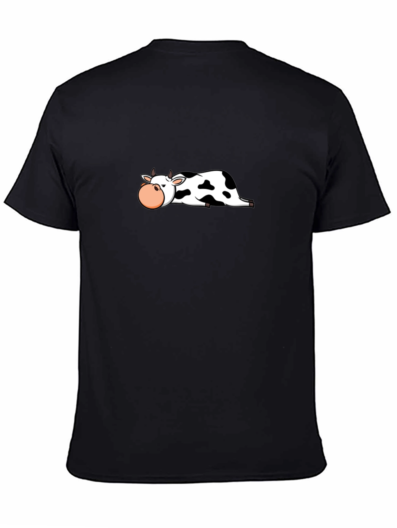 Lazy Cow Graphic Black T-Shirt - Casual Wear