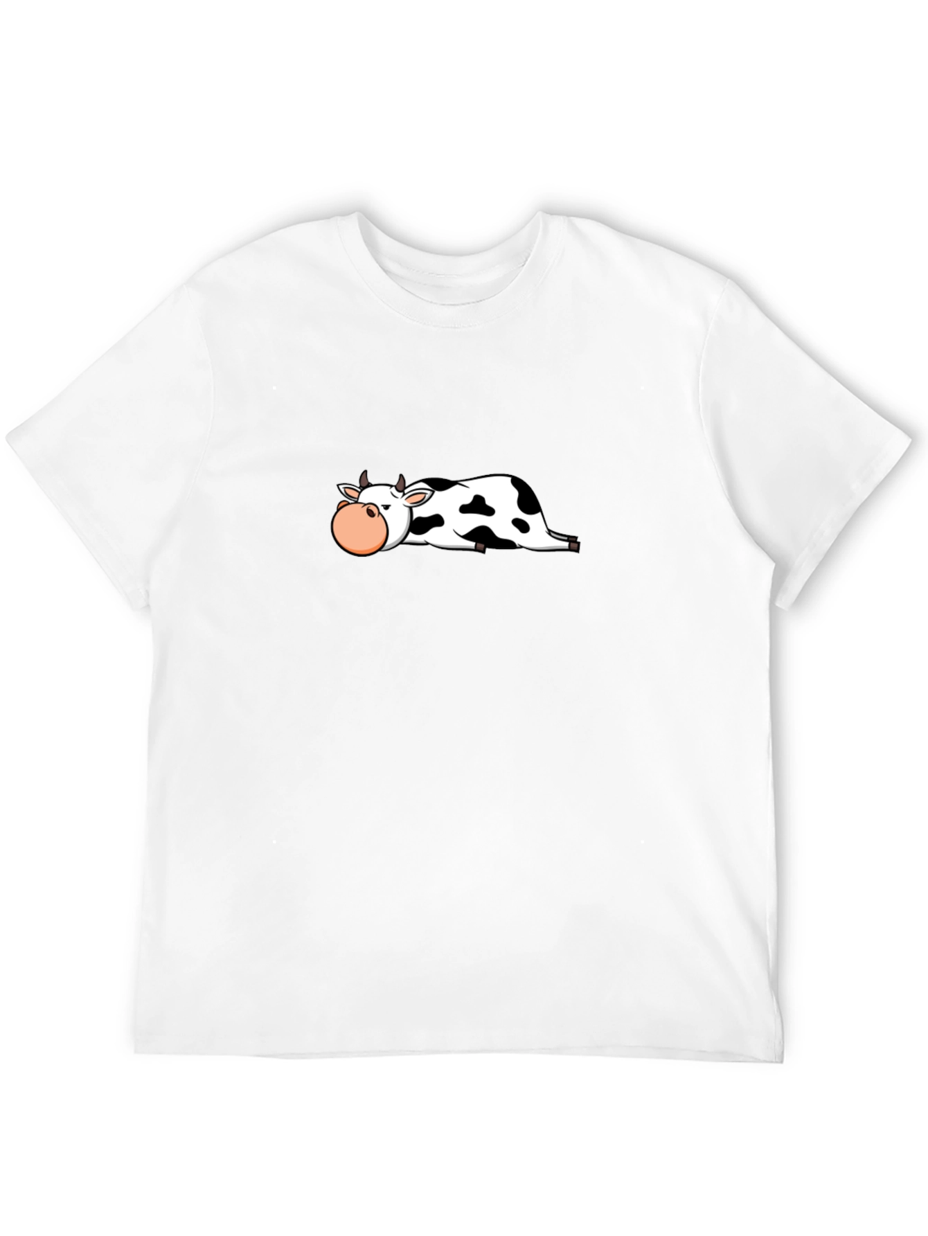 Lazy Cow Graphic Black T-Shirt - Casual Wear