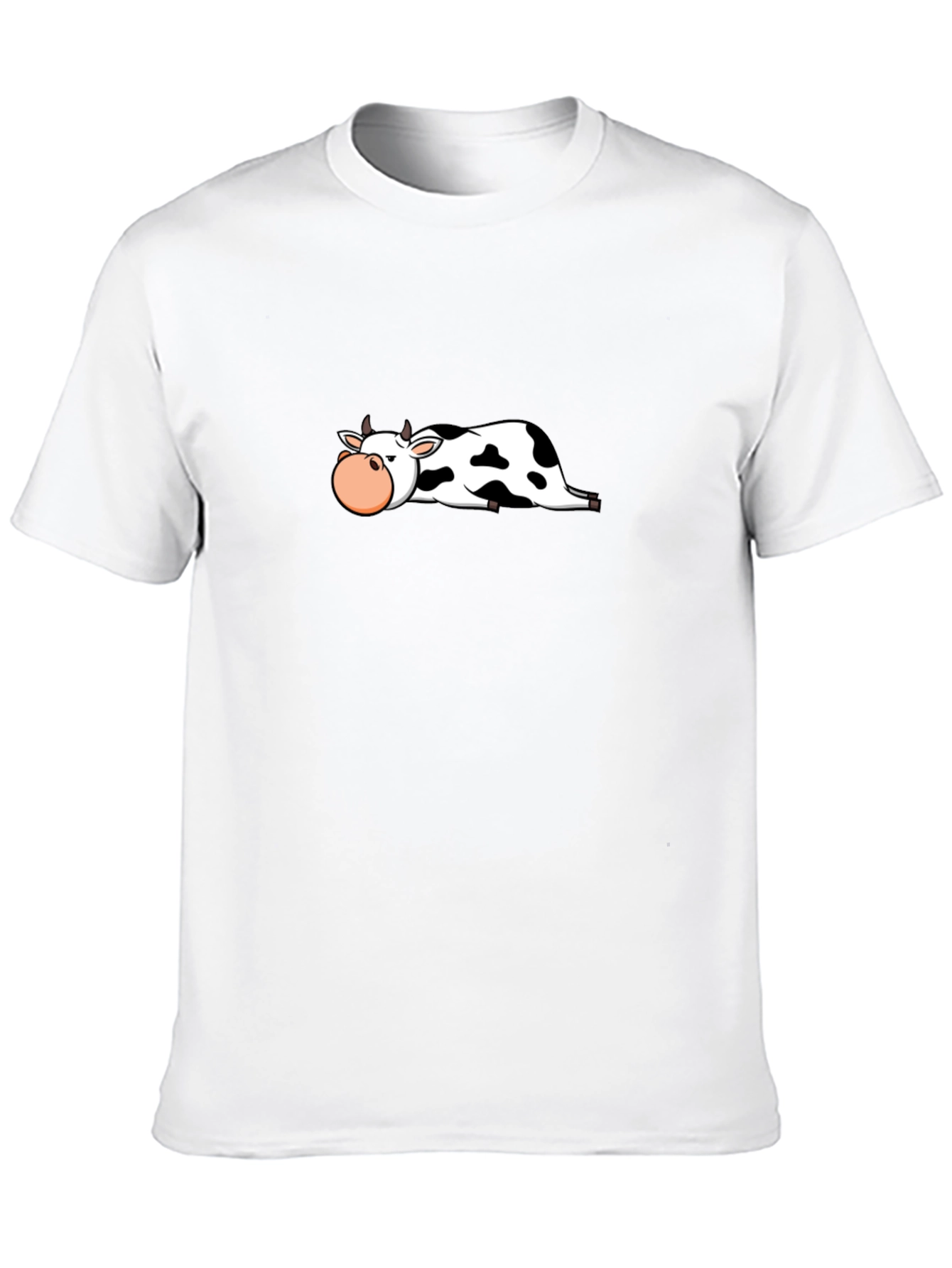 Lazy Cow Graphic Black T-Shirt - Casual Wear