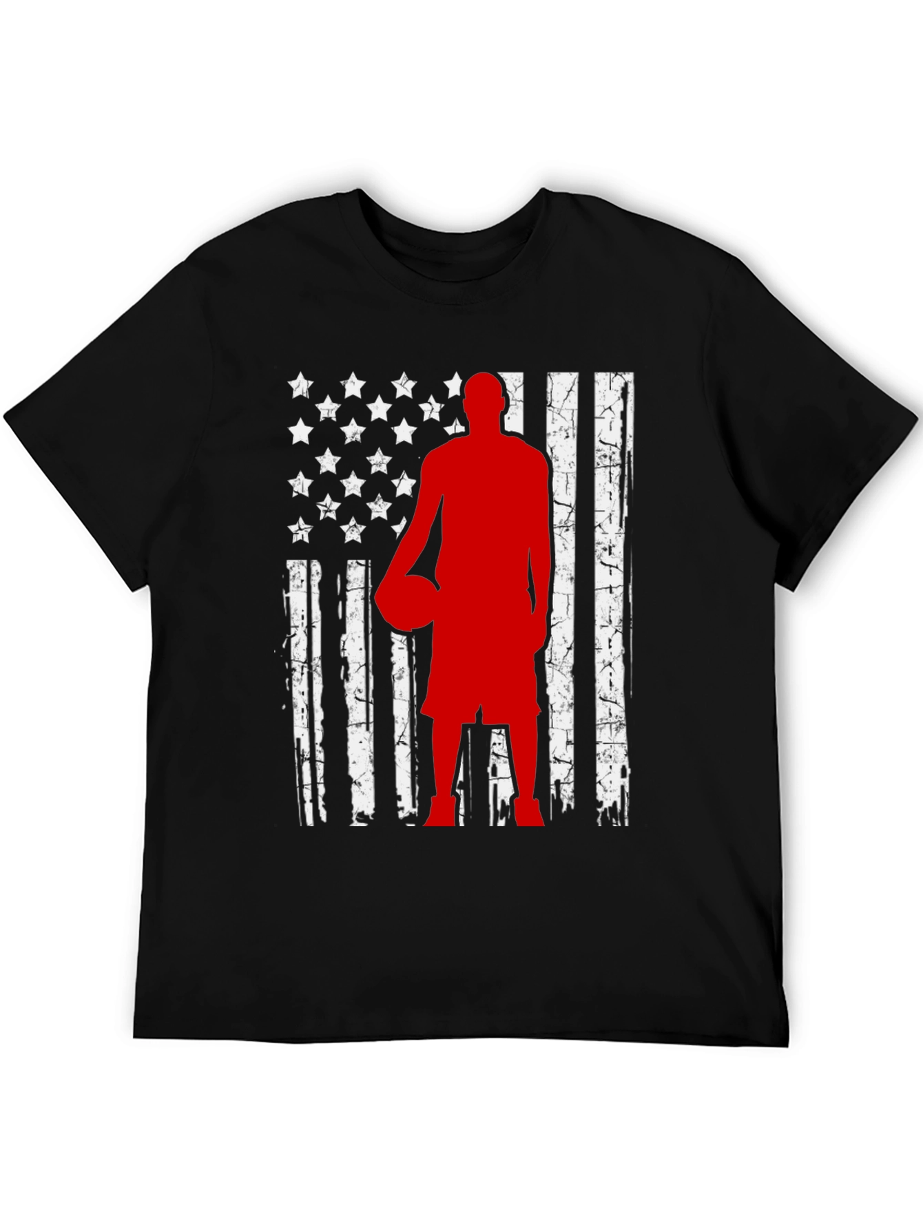 Basketball American Flag Graphic T-Shirt