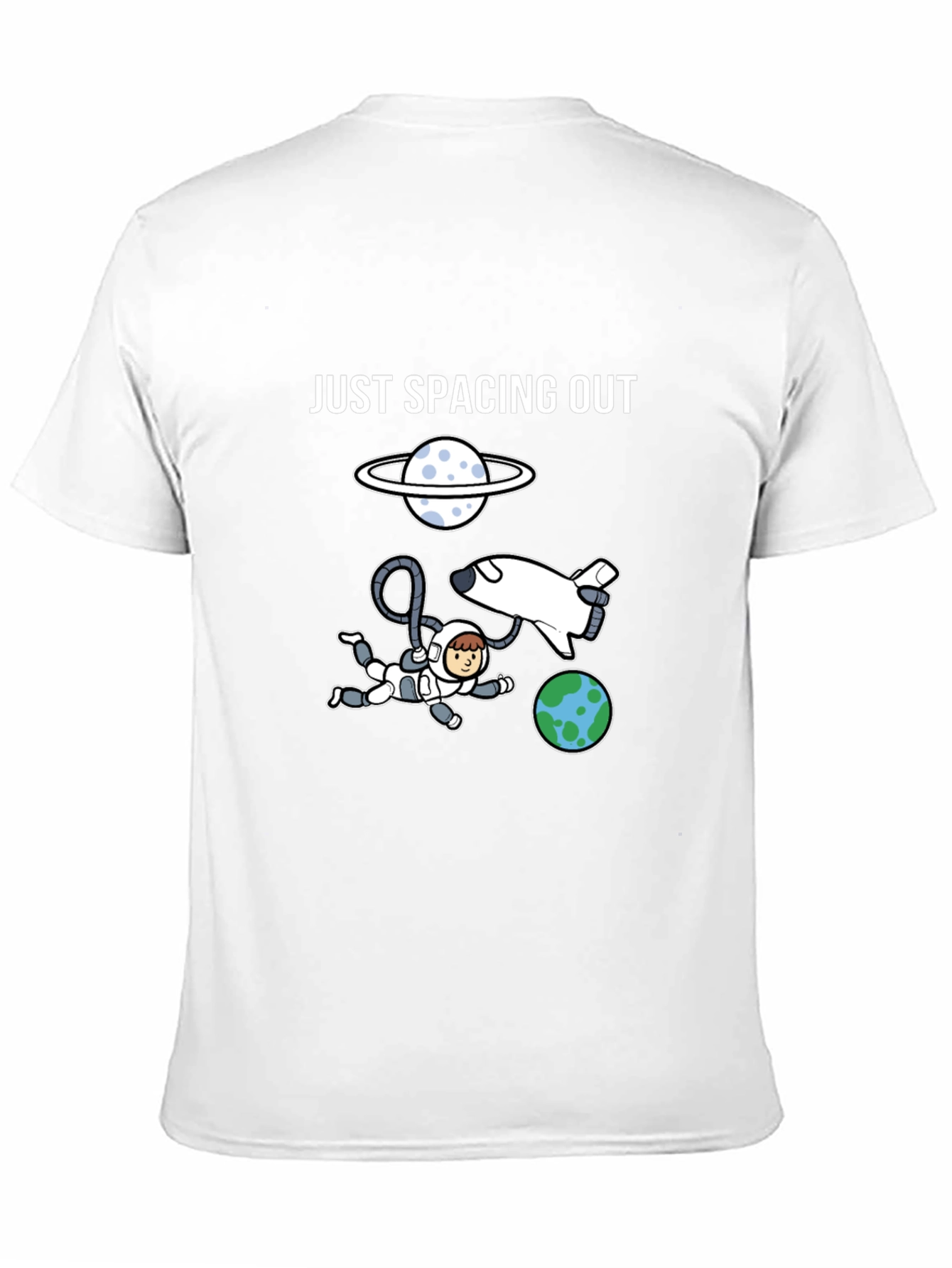 Just Spacing Out Black Graphic T-Shirt
