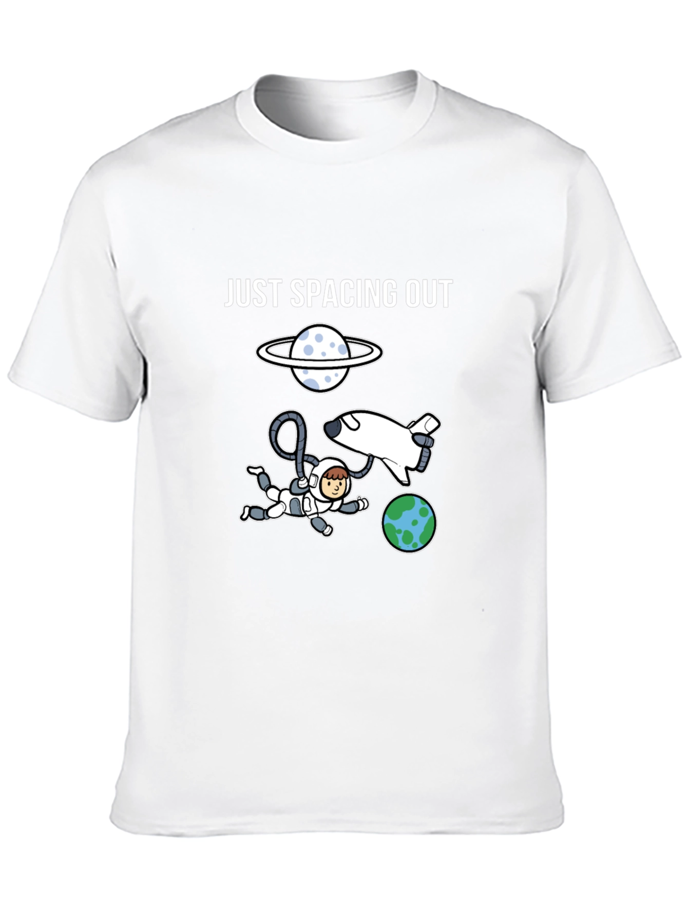 Just Spacing Out Black Graphic T-Shirt