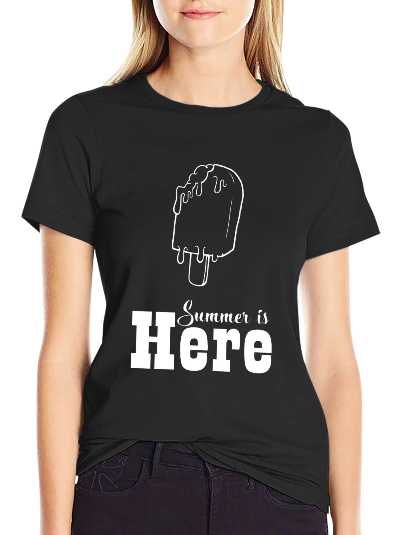 Summer is Here Black Graphic Tee