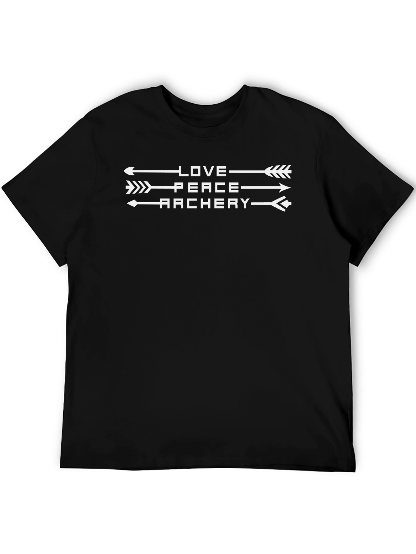 Love Peace Archery Black Graphic Tee