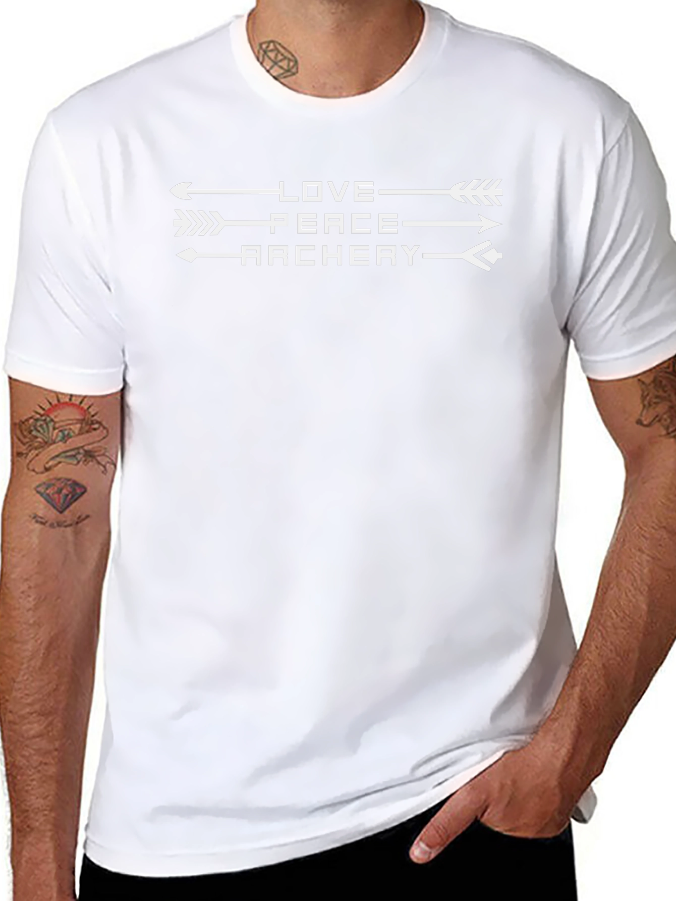 Love Peace Archery Black Graphic Tee