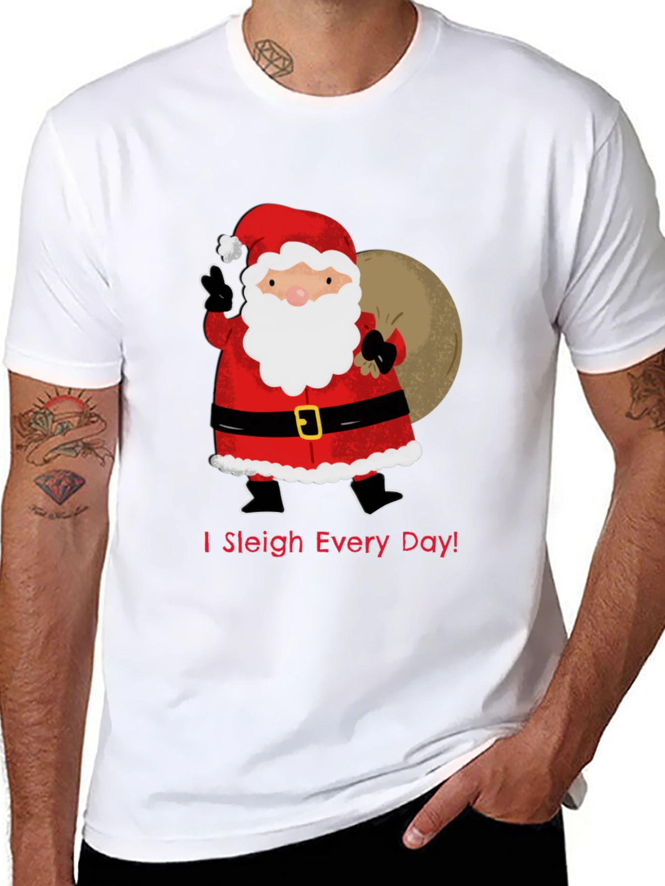 I Sleigh Every Day Santa T-Shirt