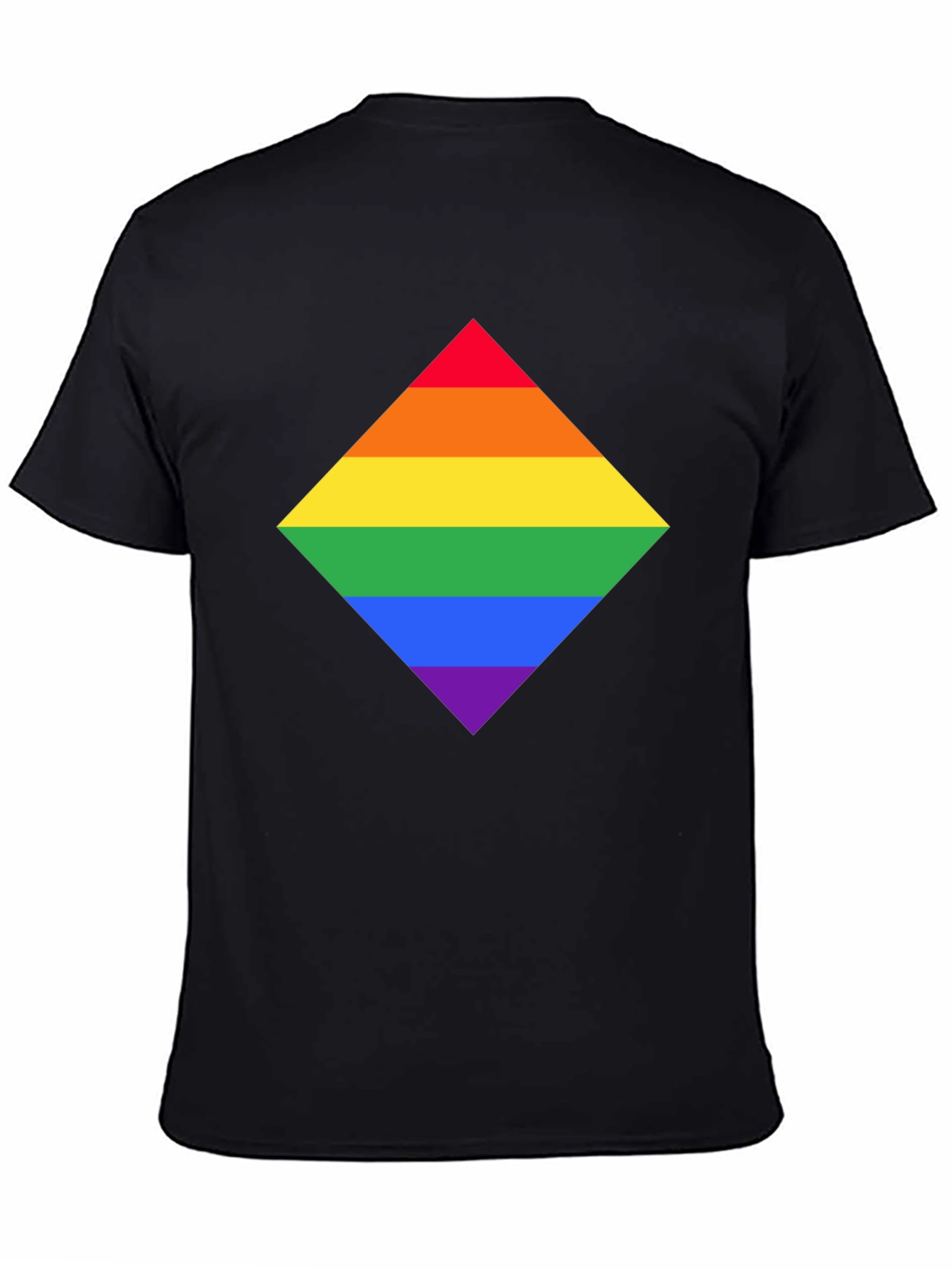 Rainbow Pride Diamond Graphic T-Shirt - Black