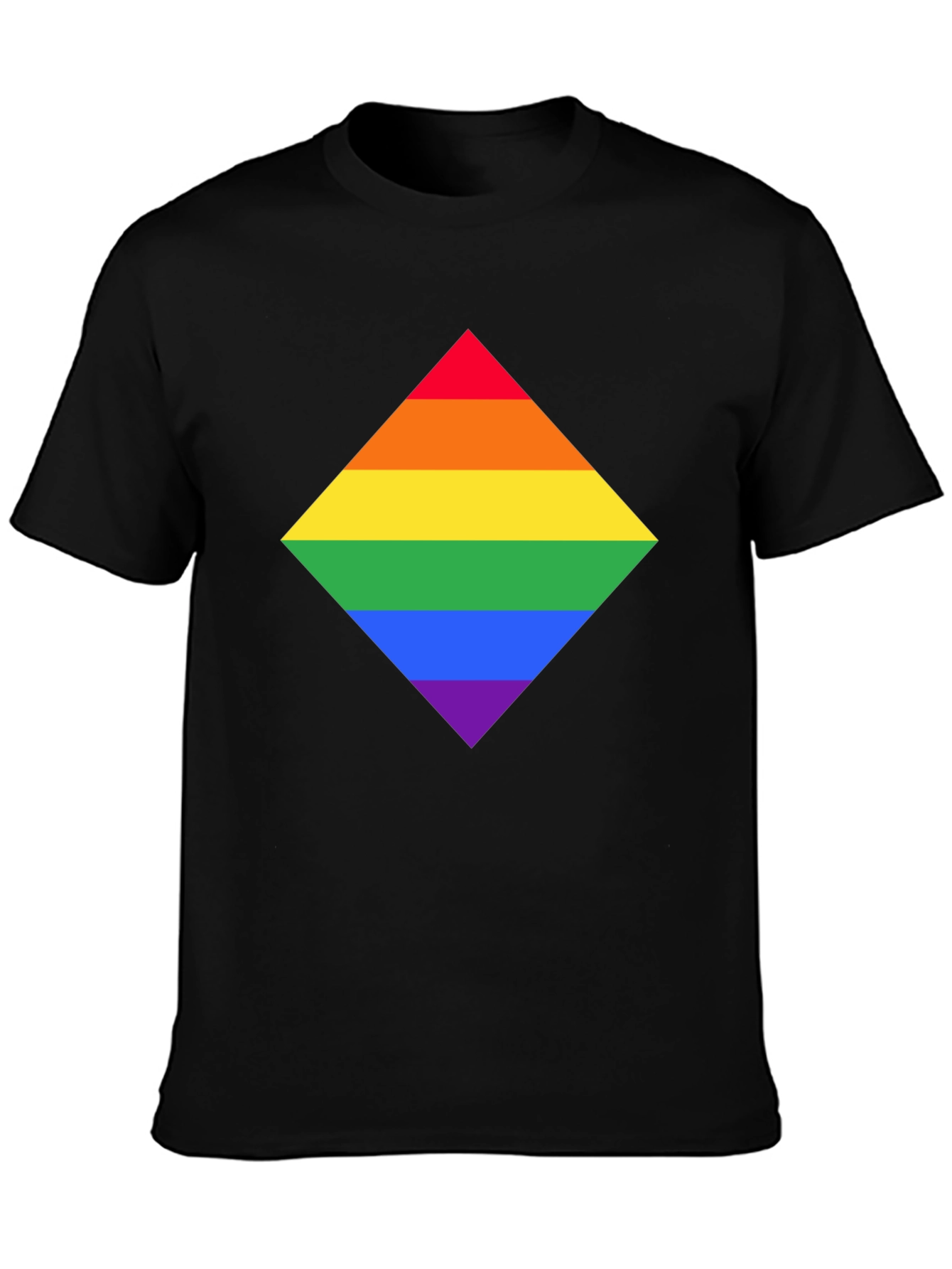 Rainbow Pride Diamond Graphic T-Shirt - Black