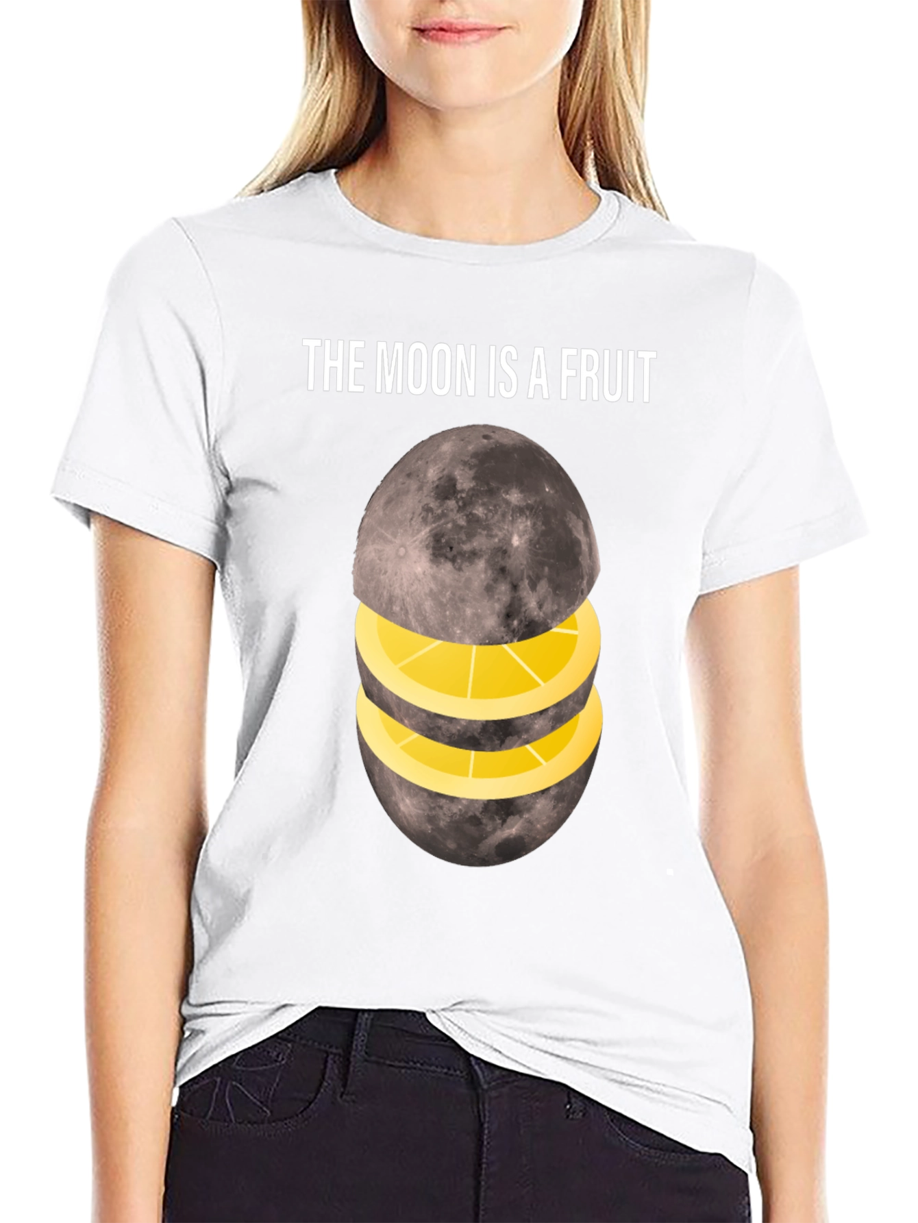 Moon Fruit Slice Graphic T-Shirt