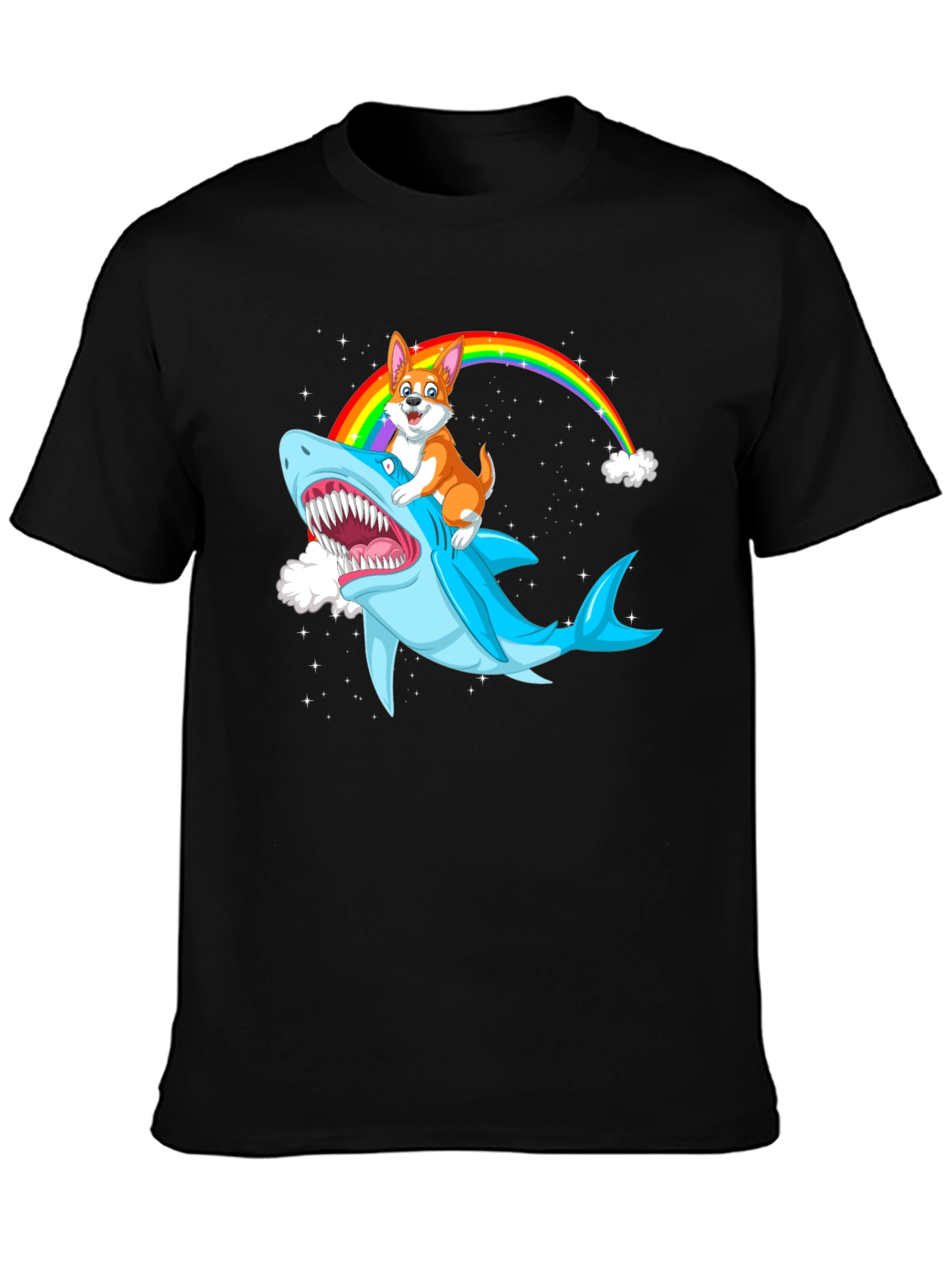 Shark Corgi Rainbow T-Shirt