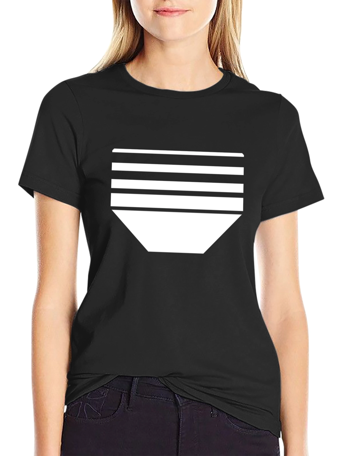 Modern Striped Tee - Black Graphic T-Shirt